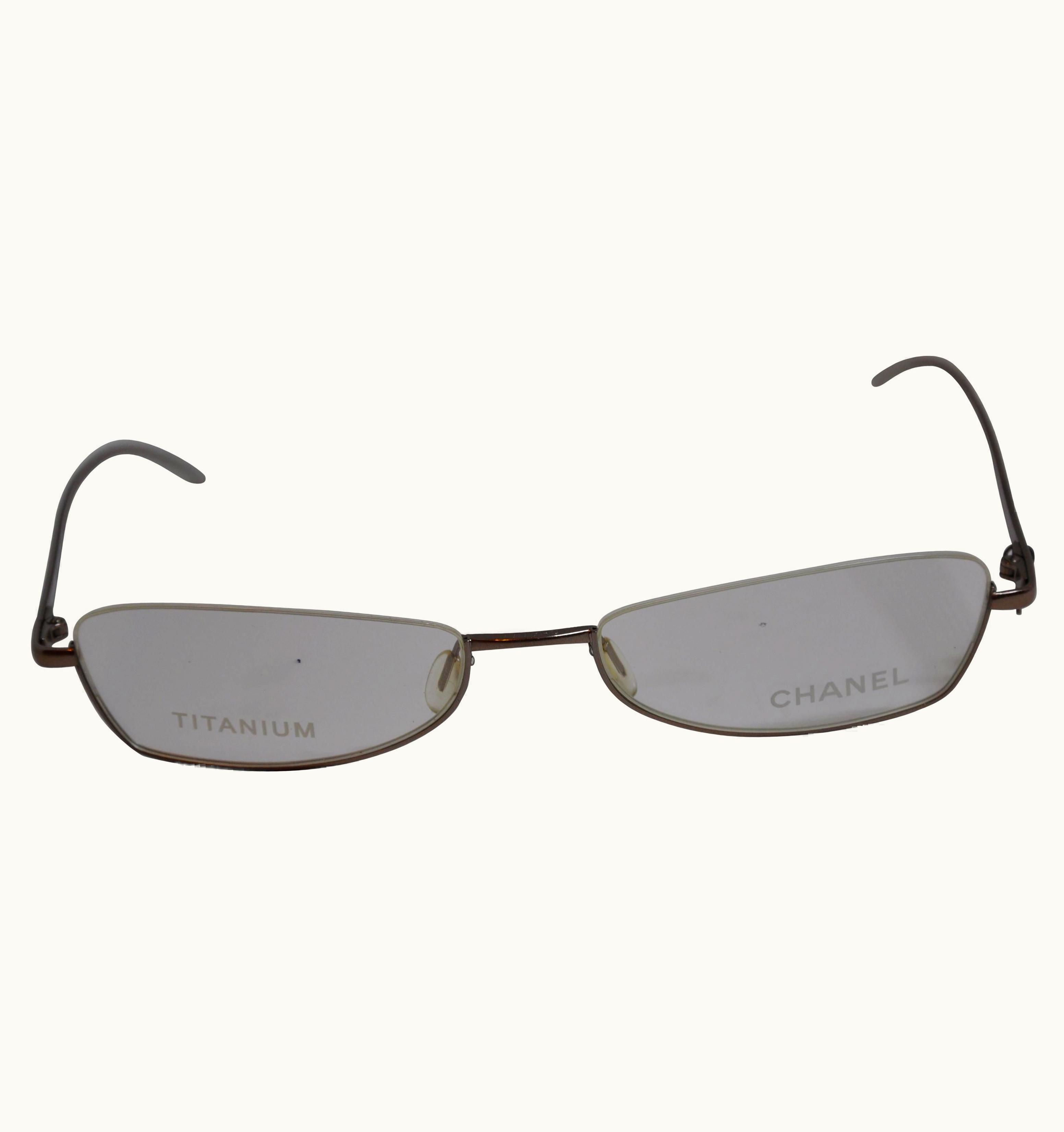 Chanel Chanel Iridescent Gold Titanium Weightless Half-Frame Reading Glasses