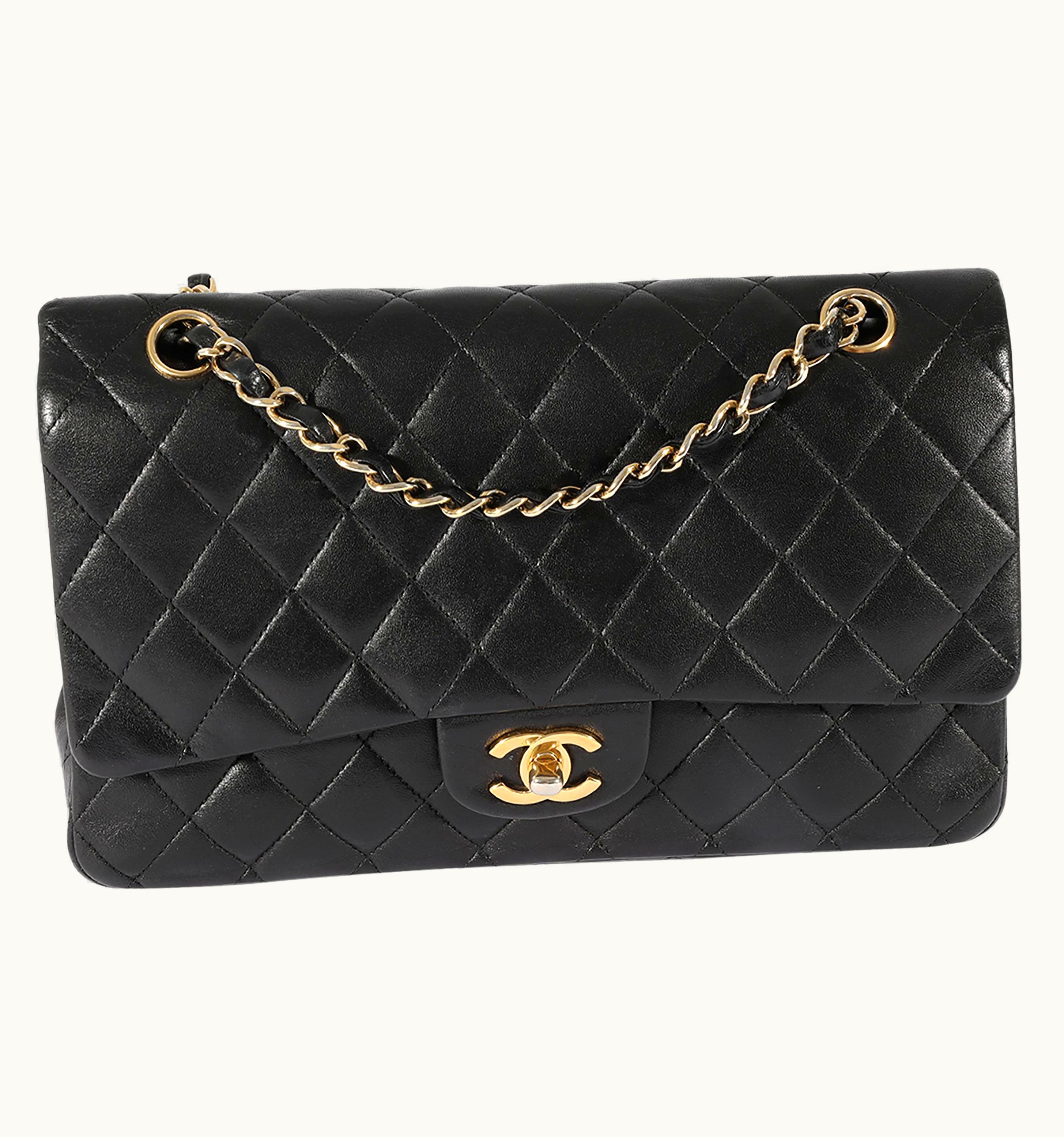 Chanel Chanel Black Quilted Lambskin Medium Classic Double Flap Bag UZ0593676