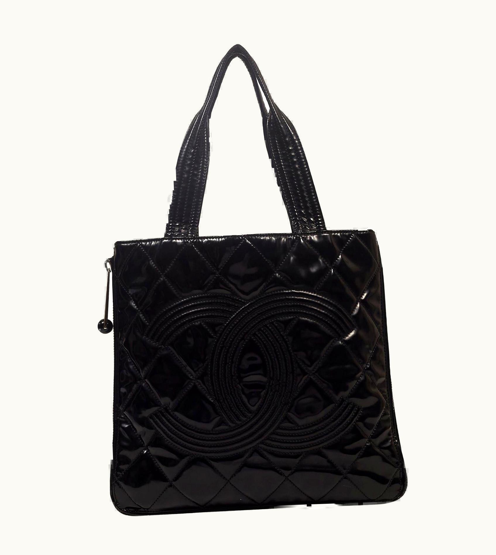 Chanel Chanel Black Patent Leather Paris-Shanghai Expandable Tote Gst