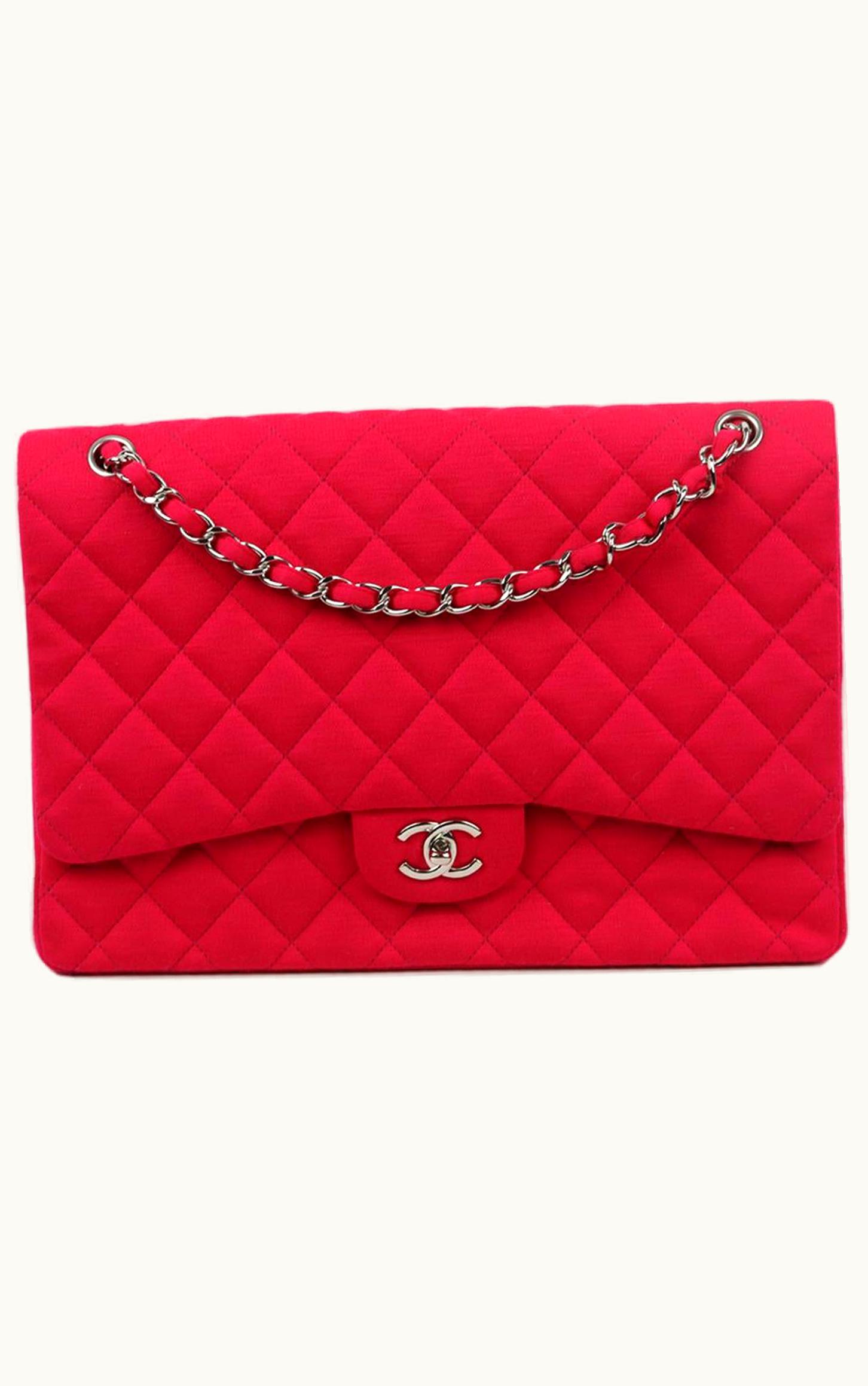 Chanel Chanel 2010 Maxi Classic Quilted Jersey Single Flap Shoulder Bag