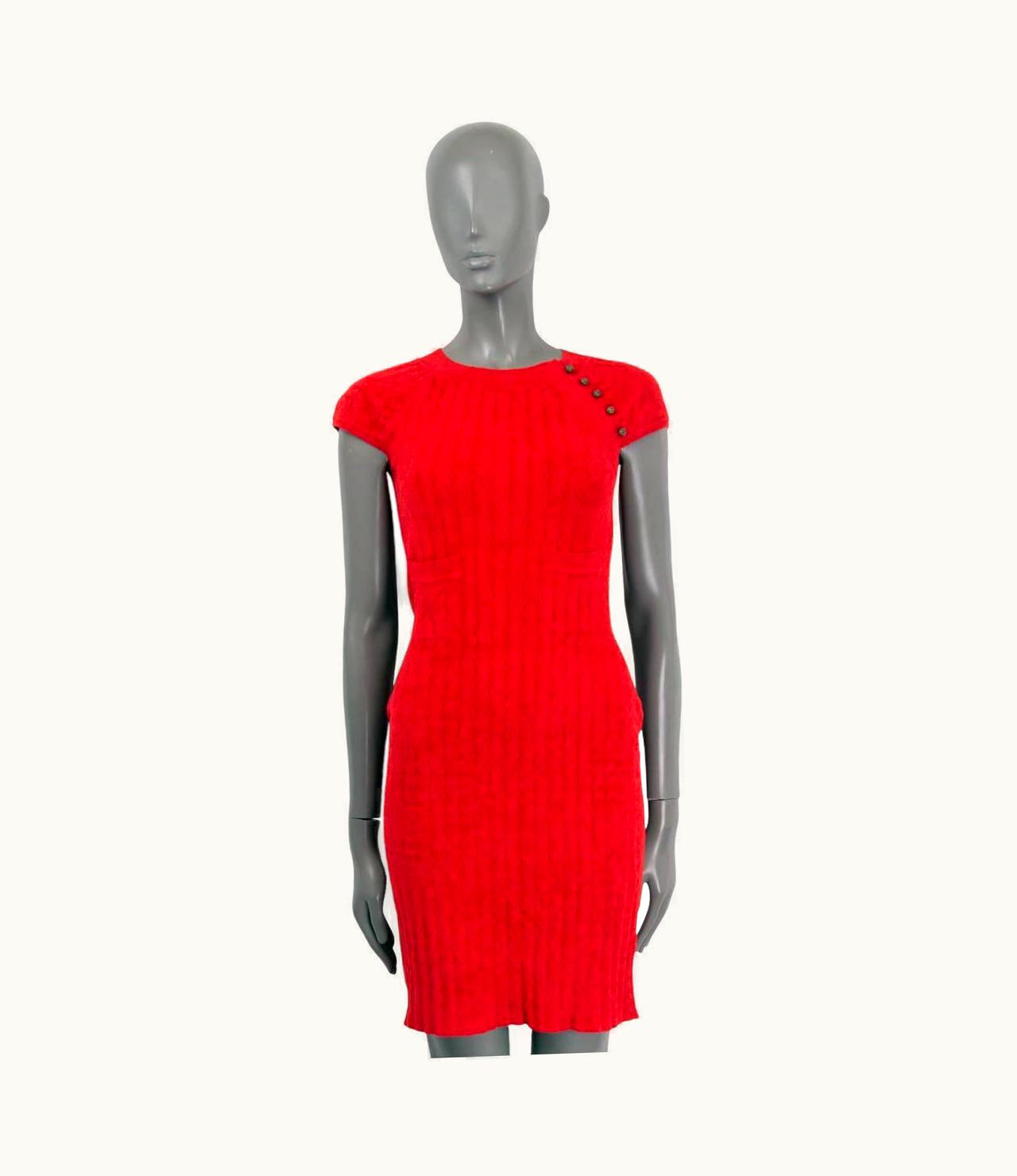 Chanel Chanel Red Viscose 2010 10a Shanghai Knit Dress