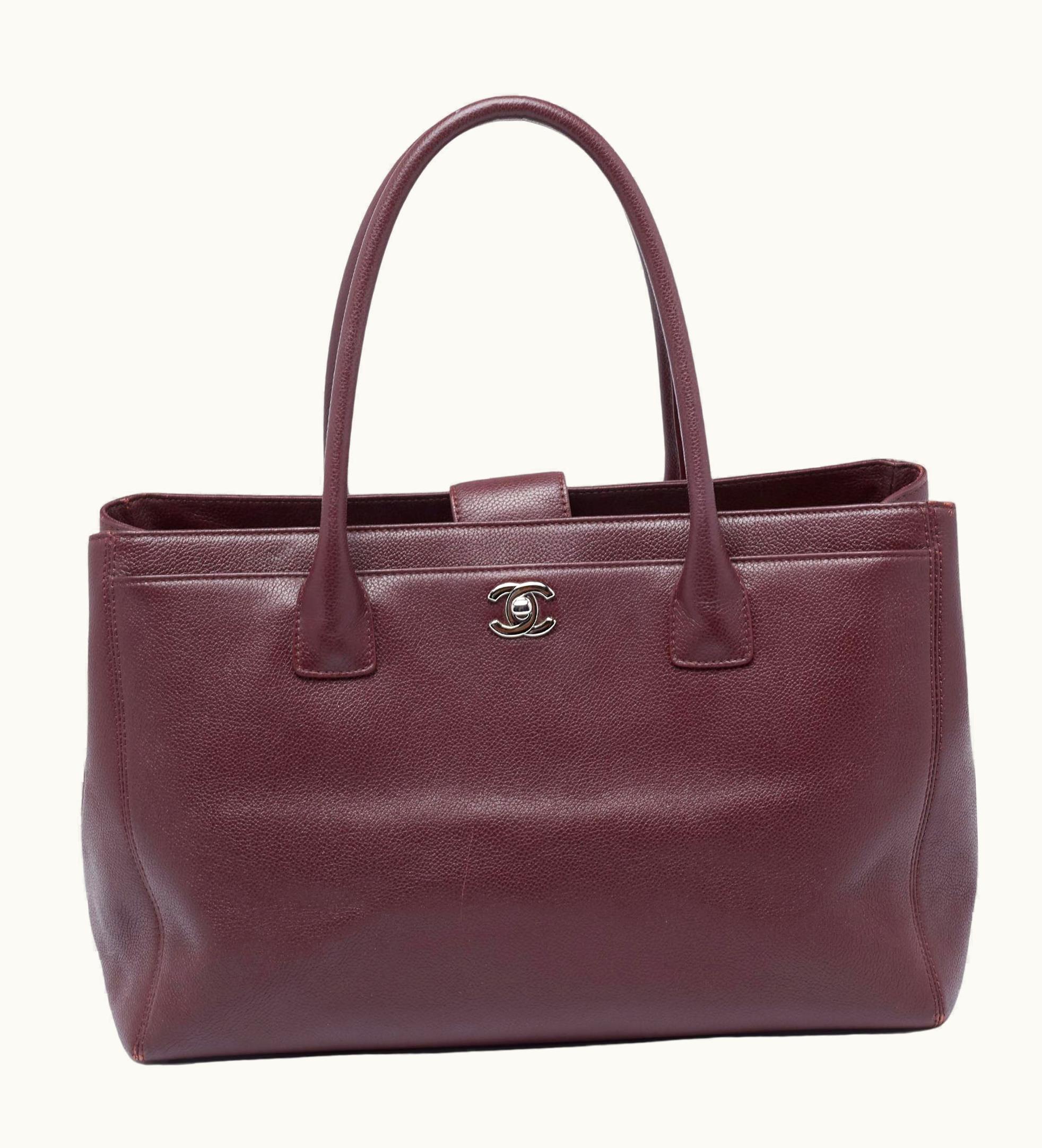 Chanel Chanel Burgundy Caviar Leather Cerf Shopper Tote