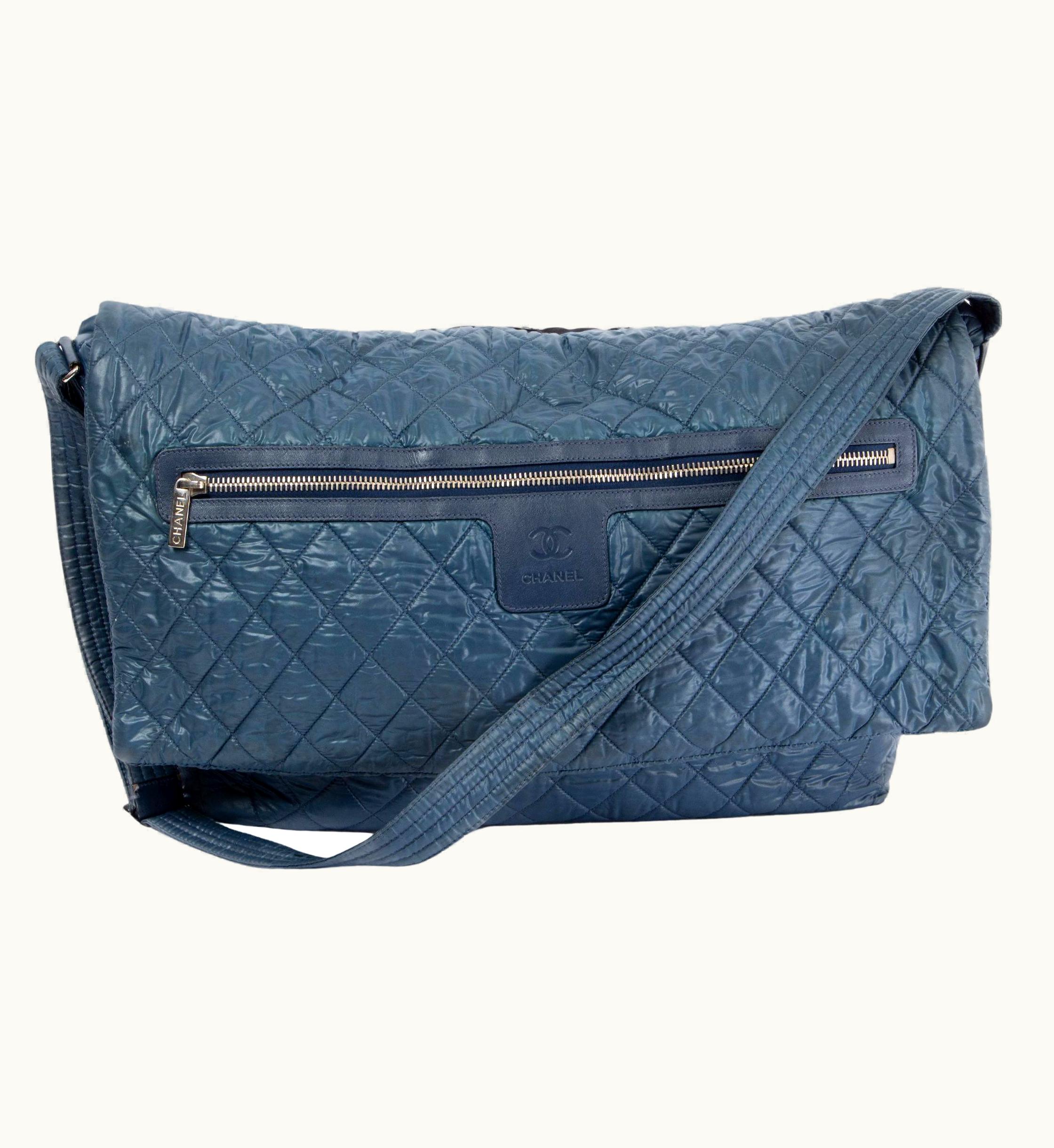 Chanel Chanel Petrol Blue Nylon Coco Cocoon Large Messenger Bag
