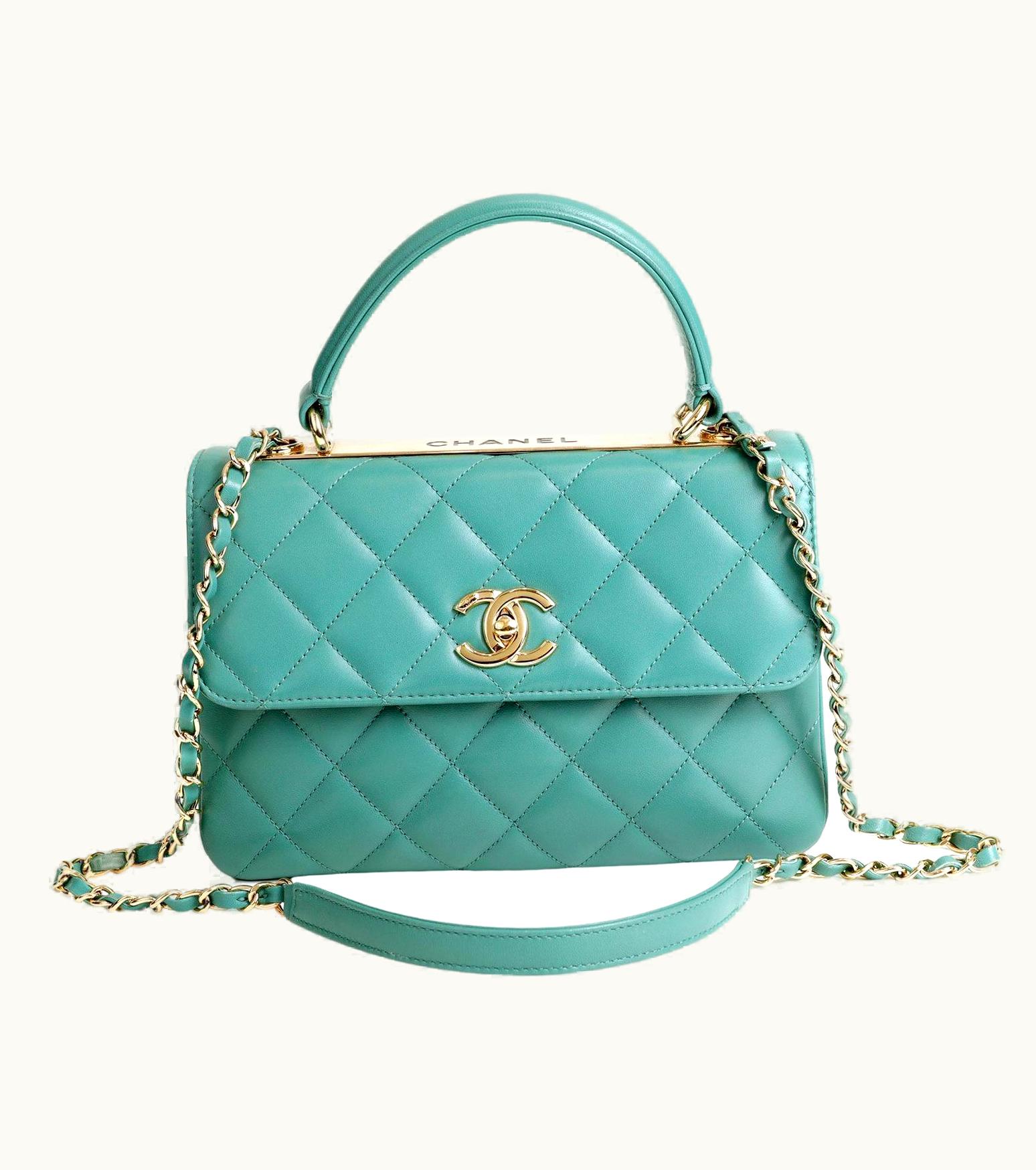 Chanel Chanel Aqua Lambskin Trendy Cc Top Handle Bag