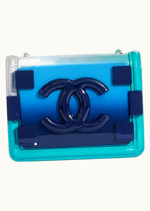 Chanel Chanel Boy Brick Plexiglass Crossbody Bag In Turquoise