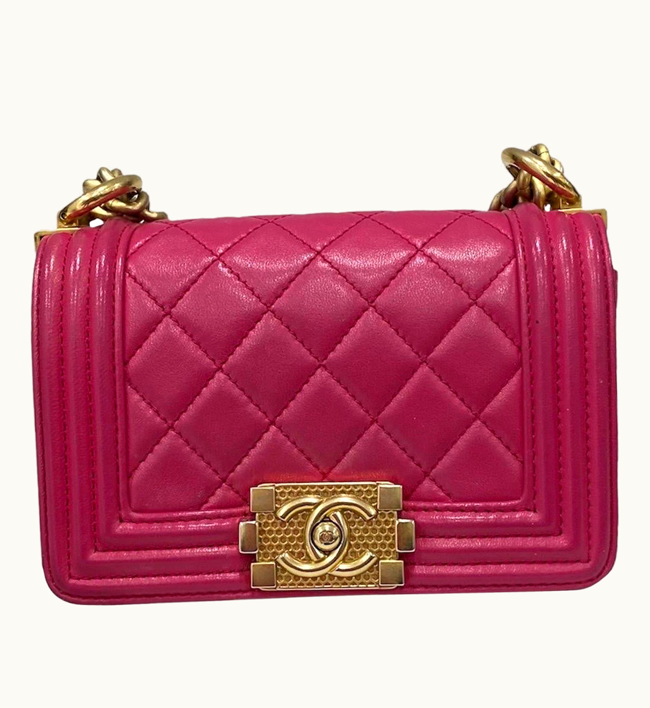 Chanel 2017 Chanel Mini Boy Pink Small Shoulder Bag