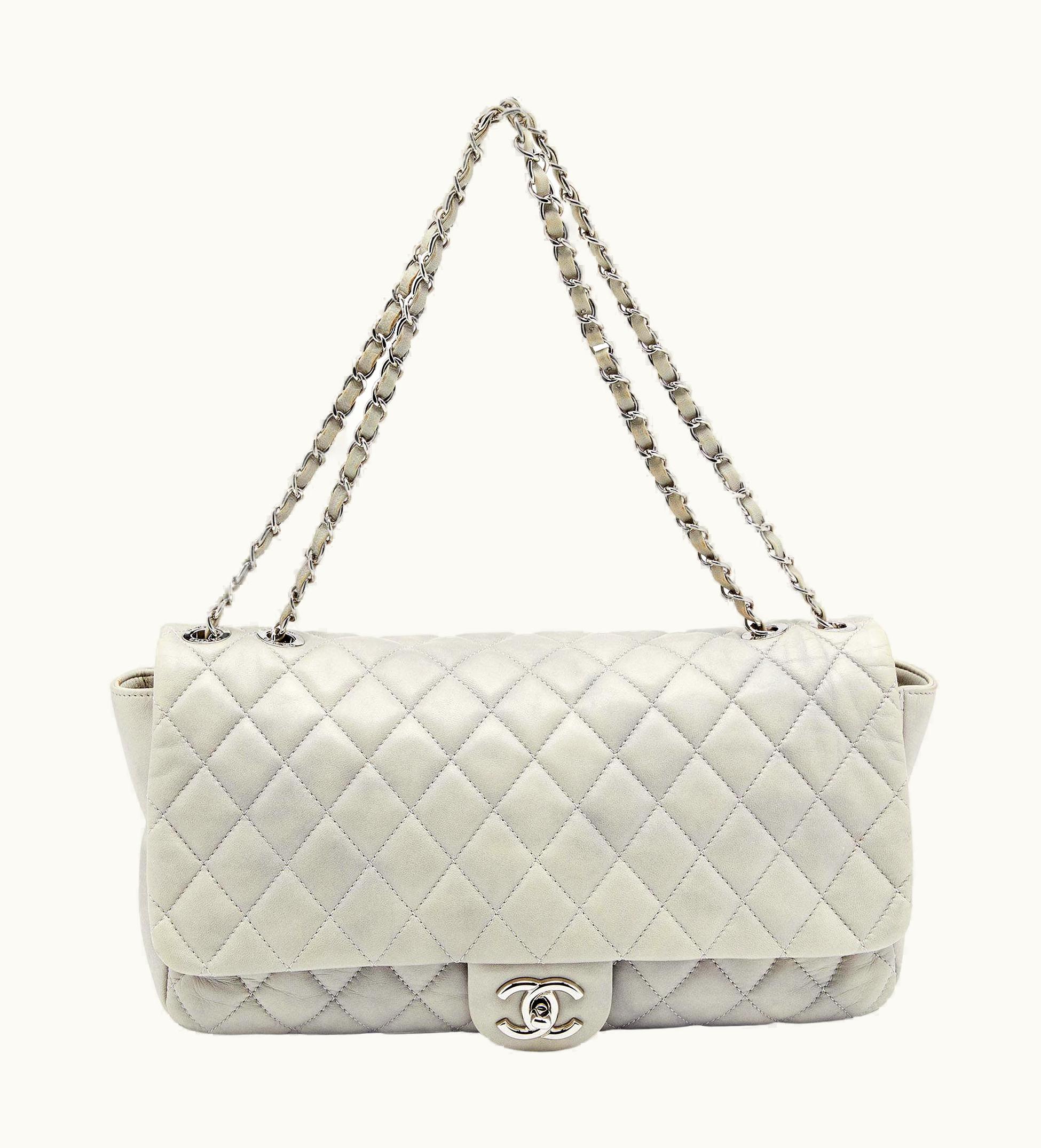 Chanel Chanel Grey Quilted Leather Maxi Classic Flap Bag
