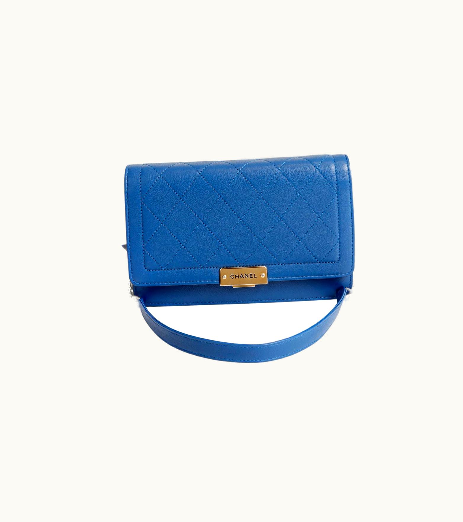 Chanel Chanel Blue Lambskin Woc Wallet On A Chain