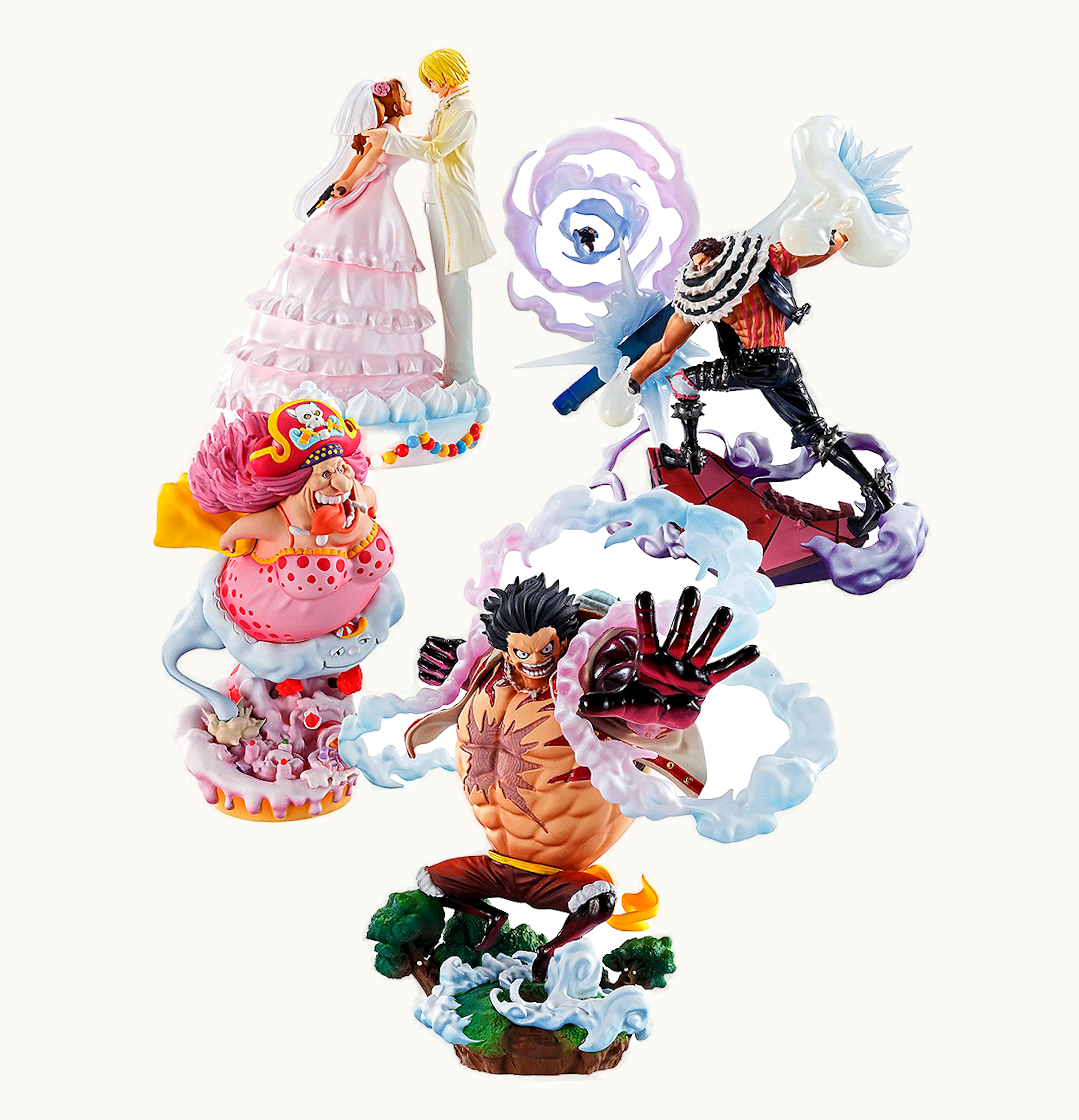 MegaHouse MegaHouse One Piece Logbox ReBirth Whole Cake Island Ver Limited Box Set of 4 Action Figures Multi