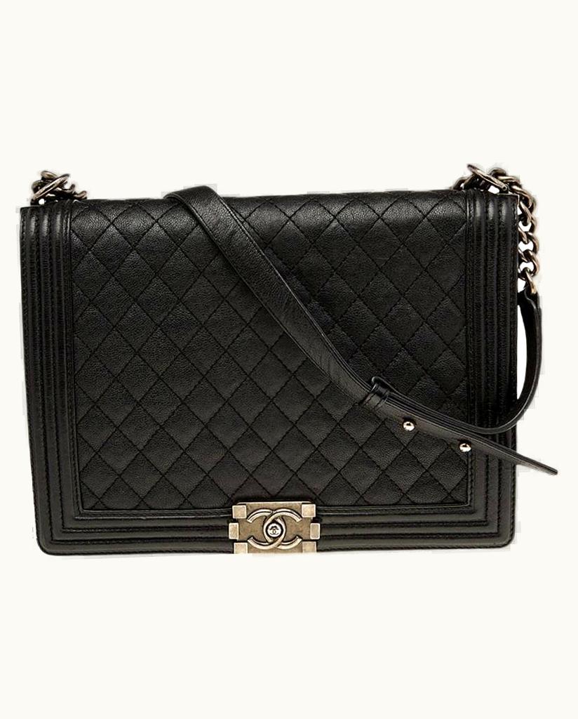Chanel Chanel Black Quilted Leather Large Boy Flap Bag