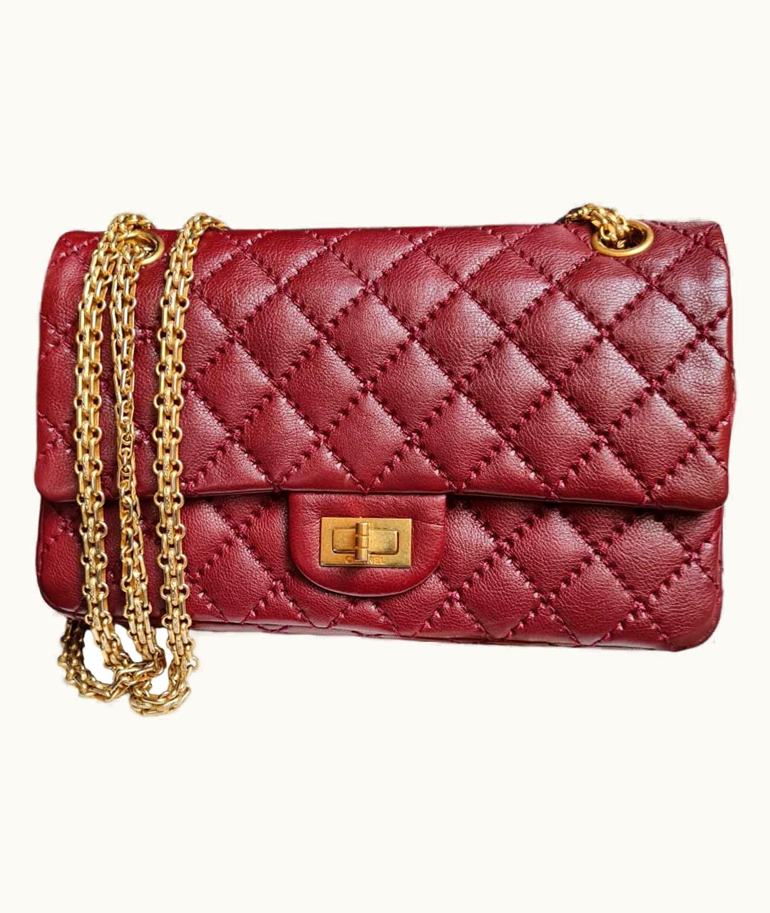 Chanel Chanel Maroon Leather Reissue 2.55 Crossbody Bag
