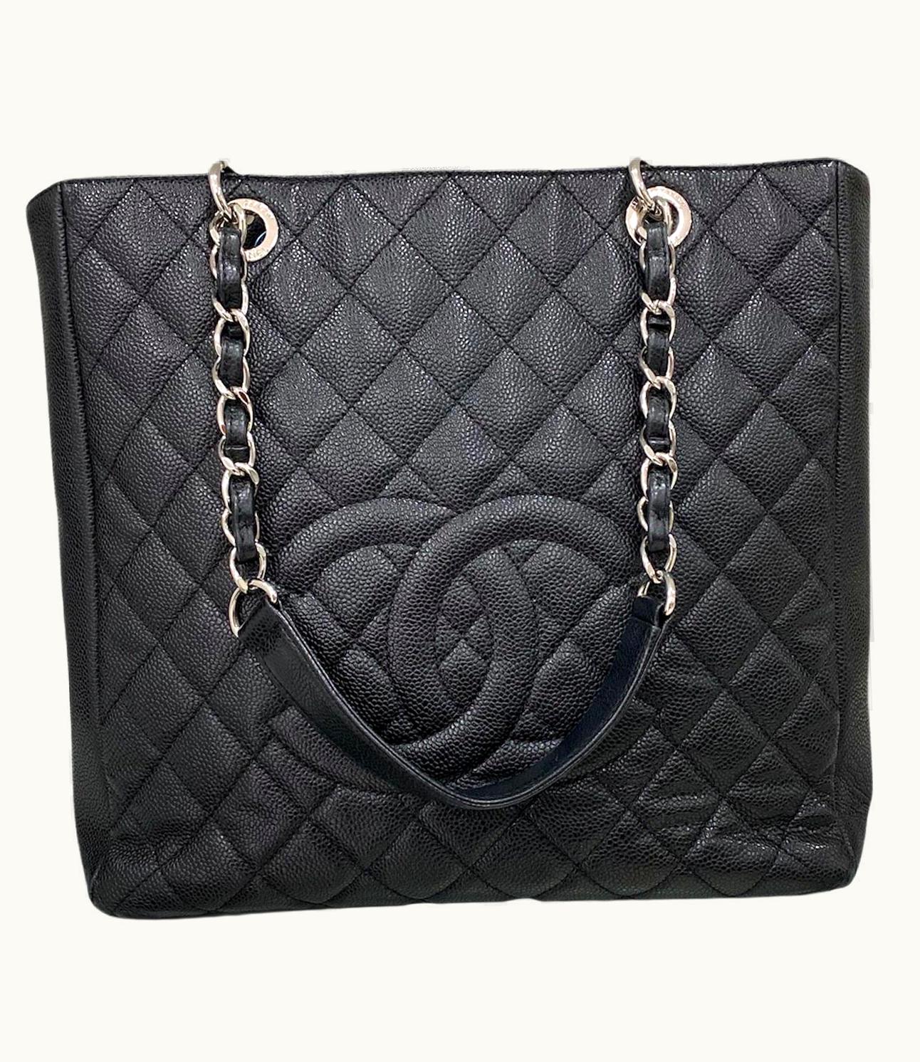 Chanel 2013 Chanel Pst Black Caviar Leather Shoulder Bag
