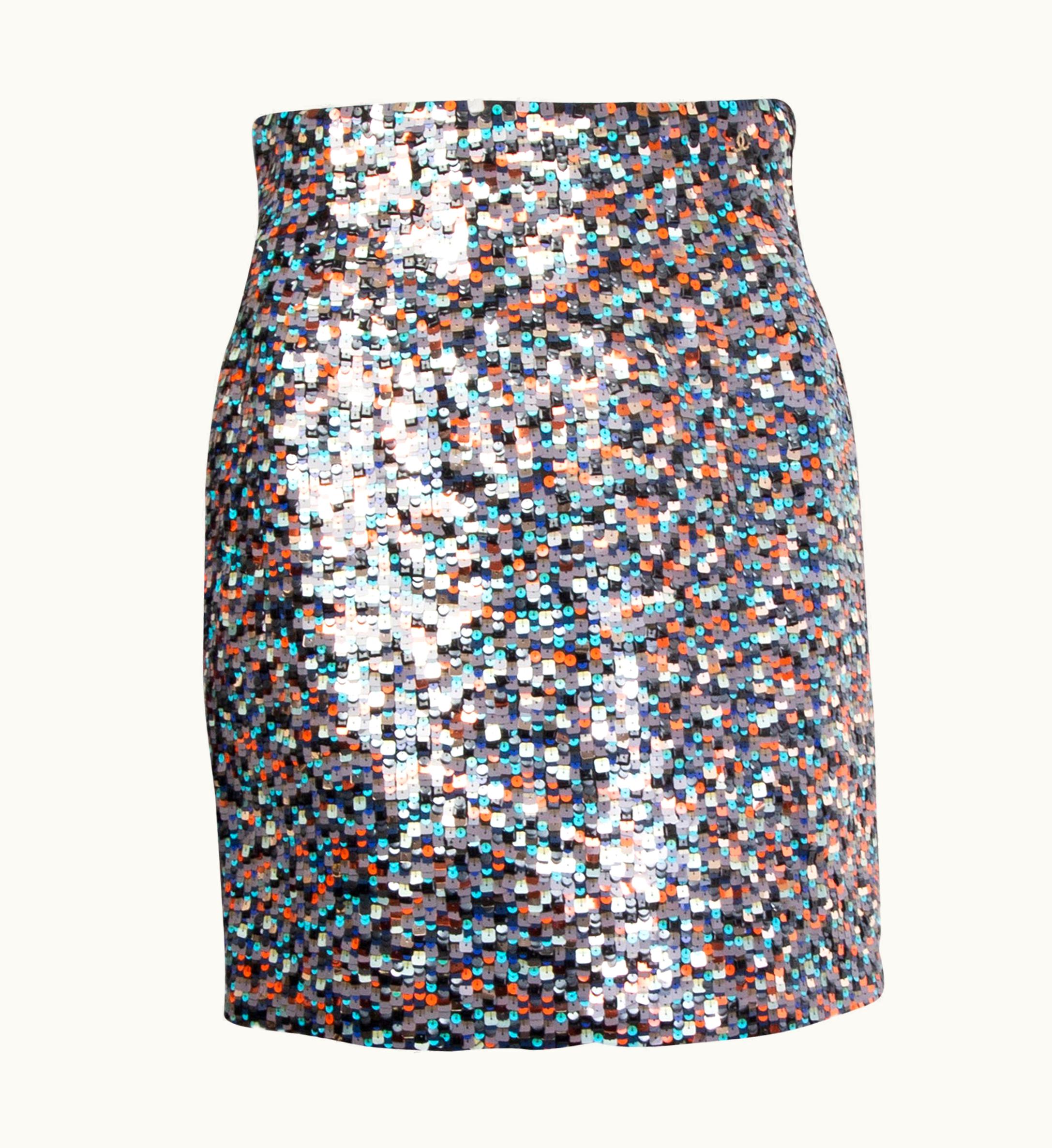 Chanel Chanel Multicolour Sequin 2018 Hamburg Mini Skirt