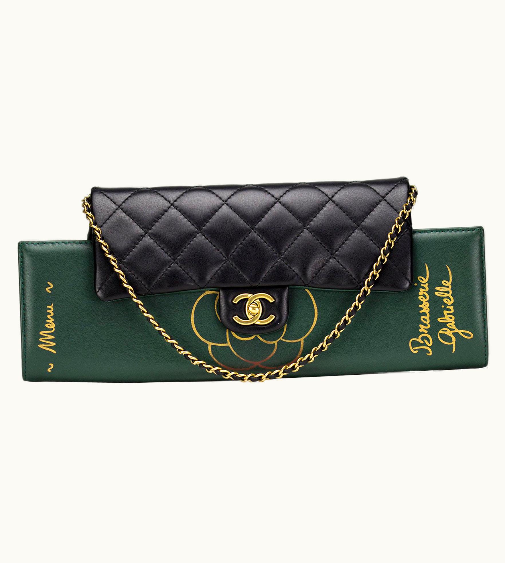 Chanel Chanel Runway Brasserie Calfskin Gabrielle Shoulder Flap Bag And Clutch 2015 UZ0594098