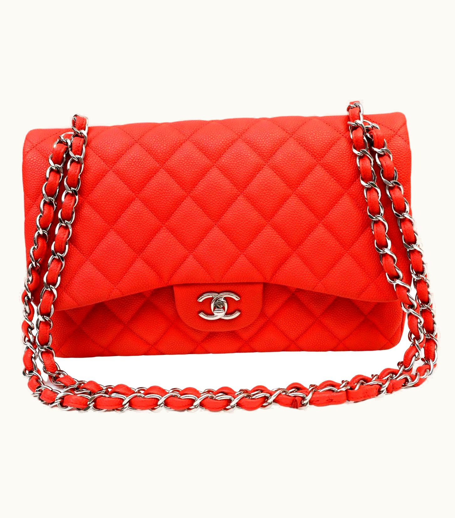 Chanel Chanel Salmon Brushed Caviar Jumbo Classic Flap Bag