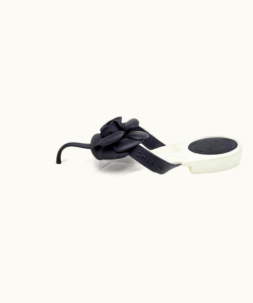 Chanel Chanel Black Jelly Camellia Thong Sandals