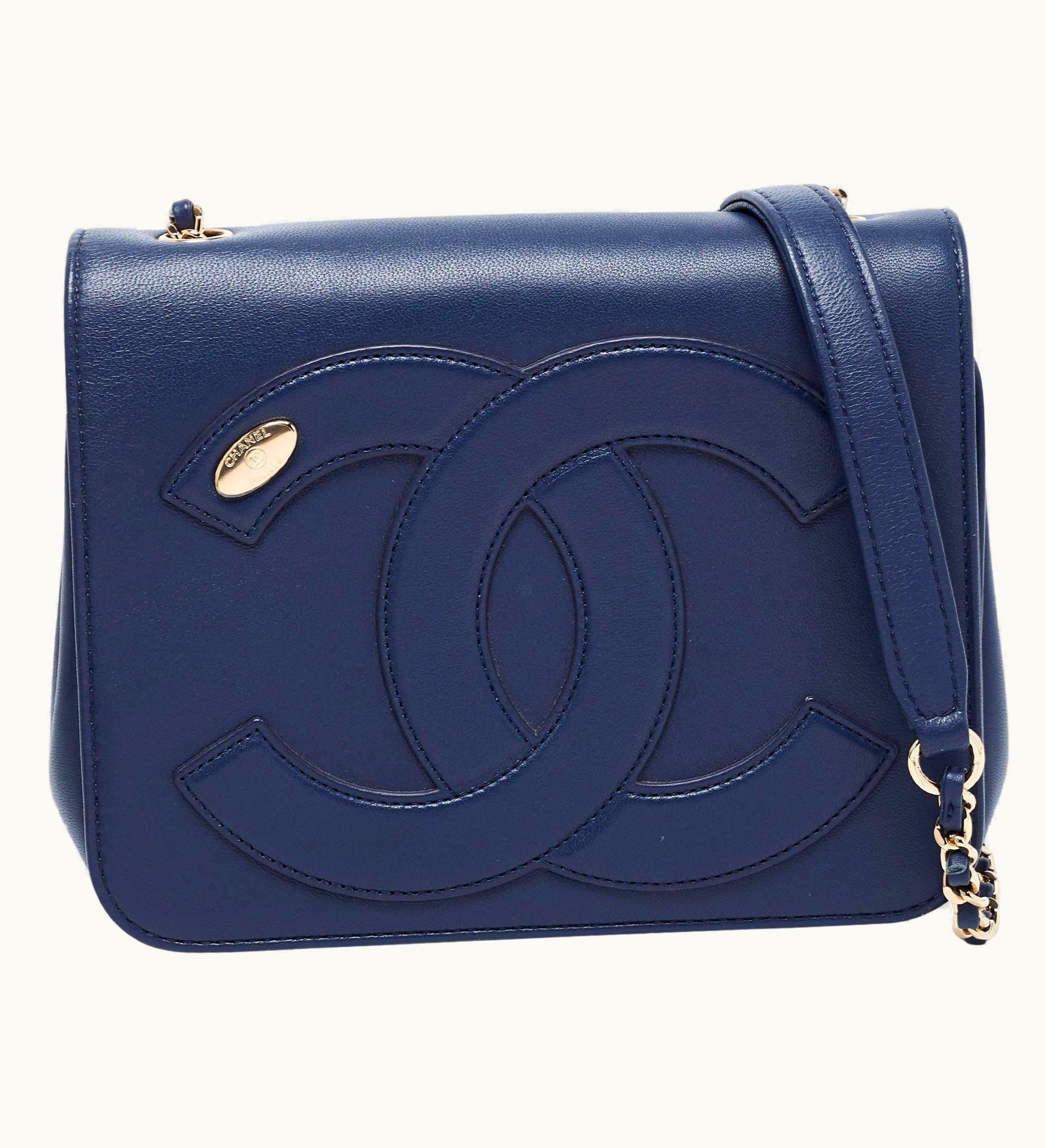 Chanel Chanel Blue Leather Small Cc Mania Flap Bag