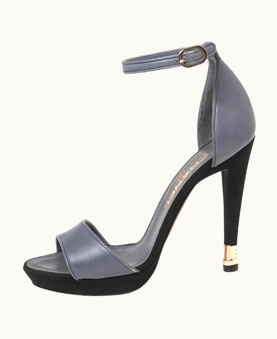 Chanel Chanel Lavender Leather Ankle-Strap Sandals