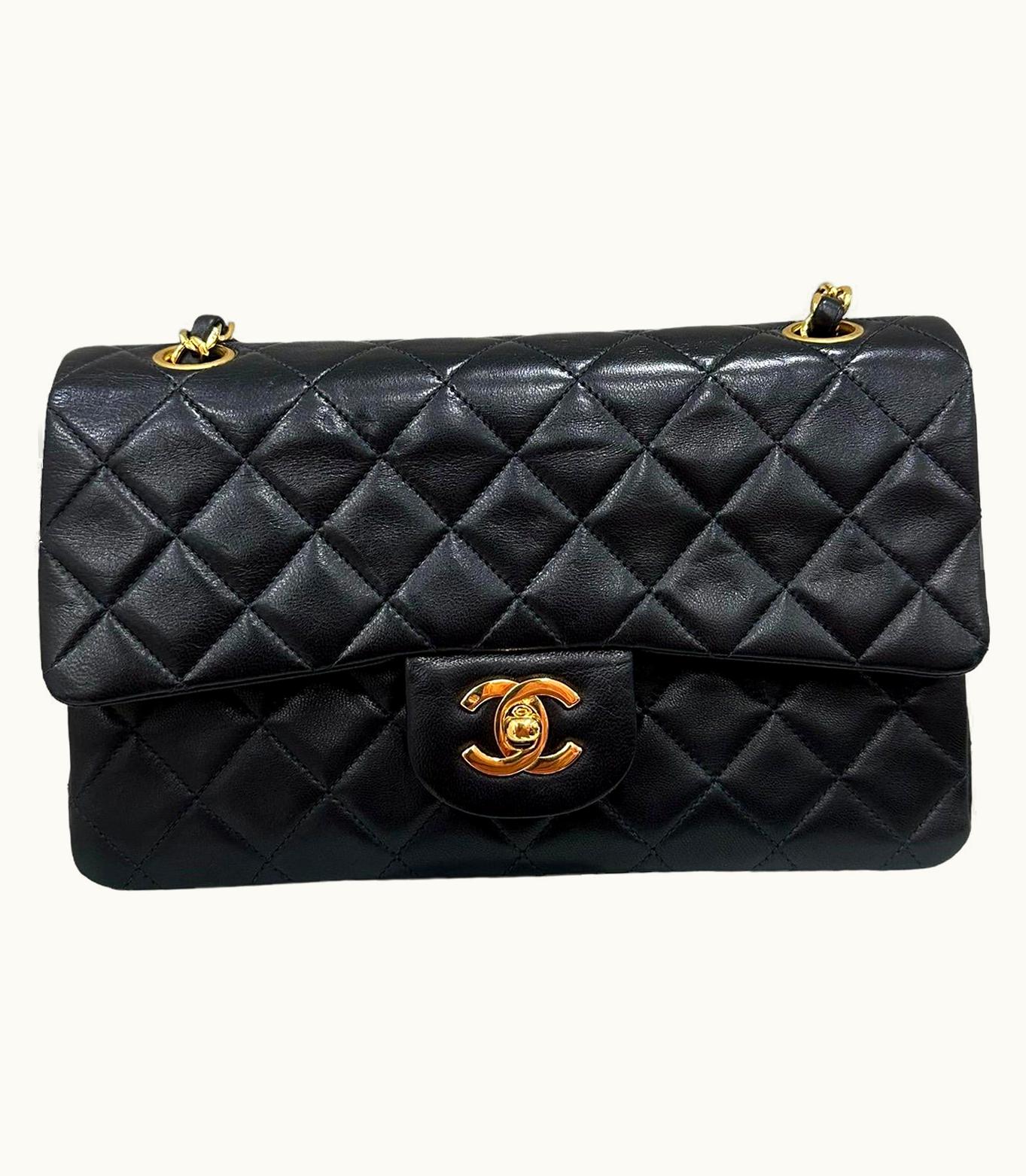 Chanel 2015 Chanel Timeless 2.55 Black Leather Top Shoulder Bag