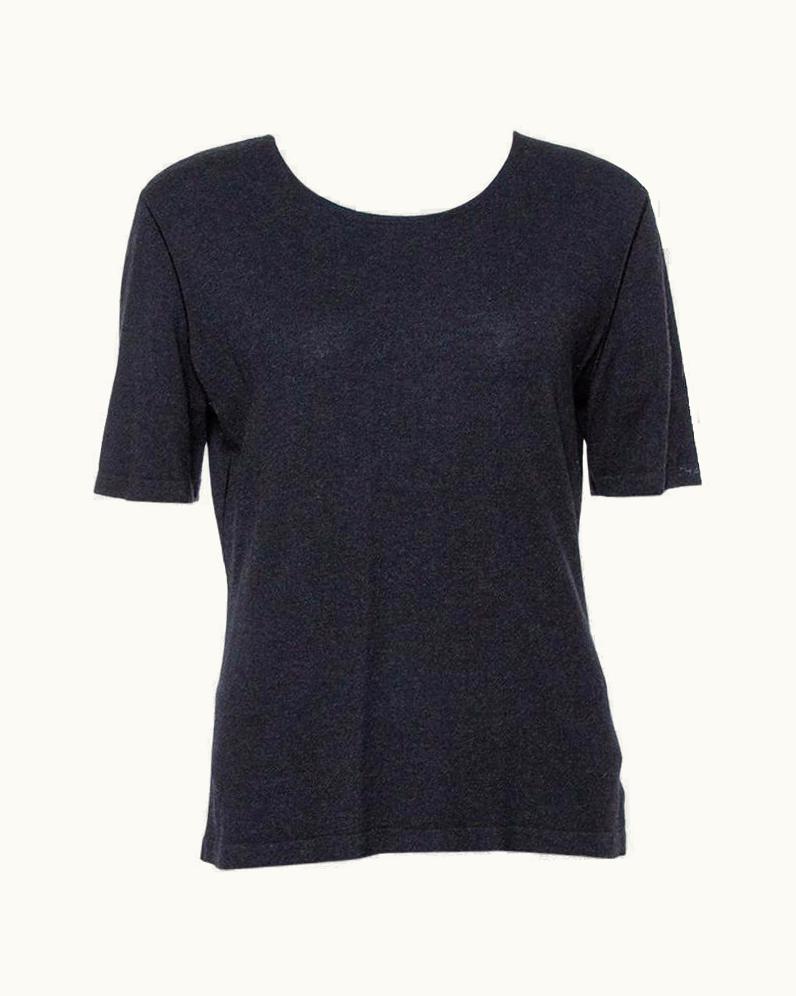 Chanel Chanel Black Cashmere Knit Round Neck Top