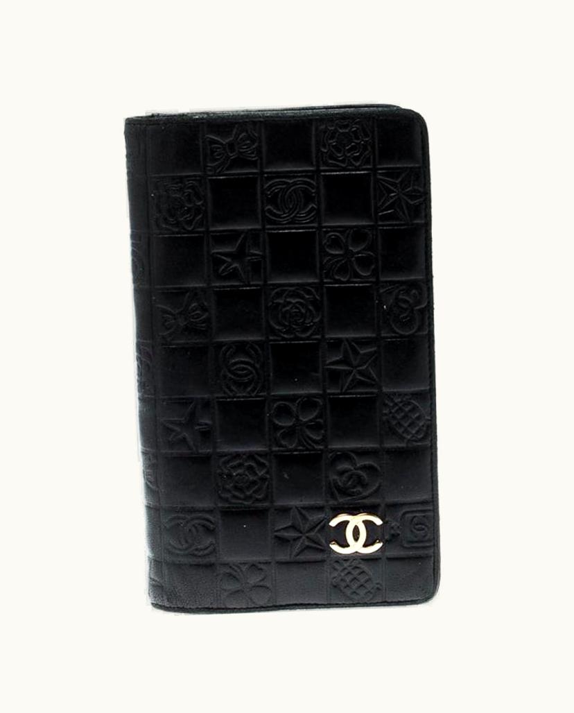 Chanel Chanel Black Quilted Charm Icon Leather Cc Bifold Wallet
