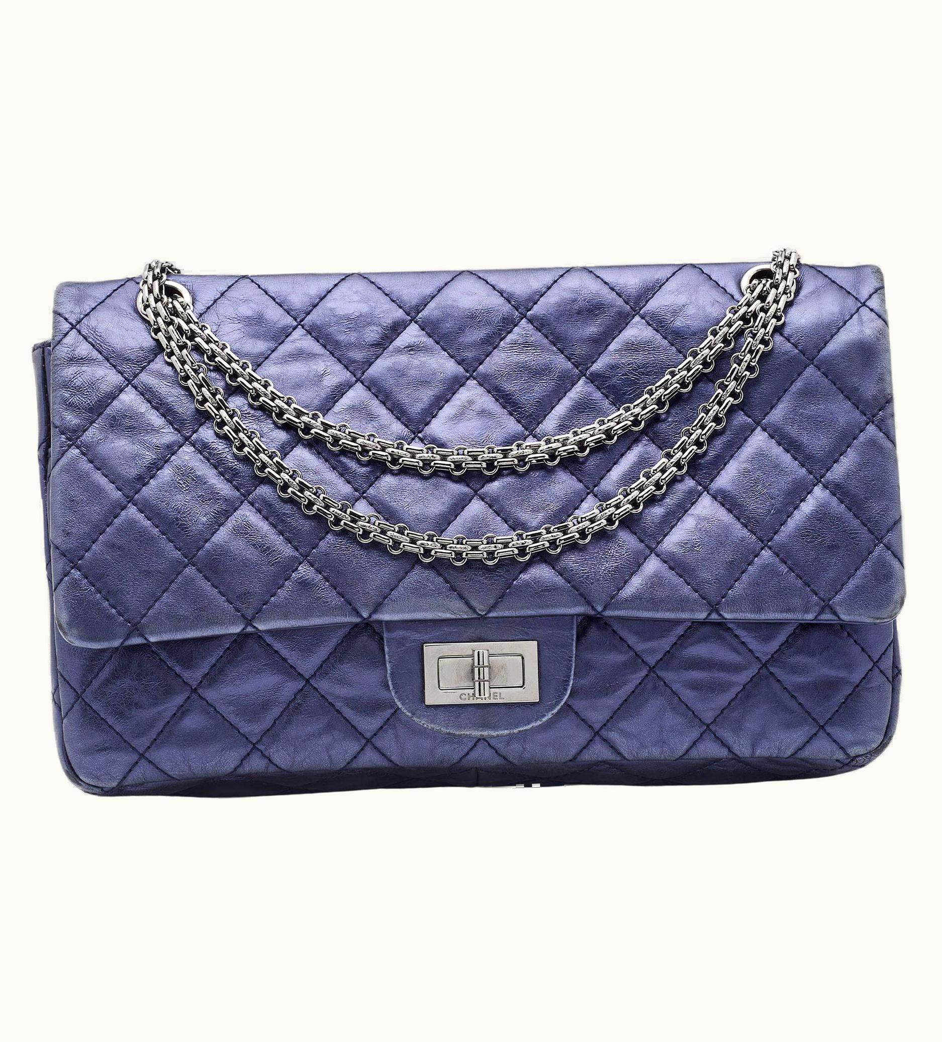 Chanel Chanel Blue Quilted Leather Reissue 2.55 Classic 227 Bag