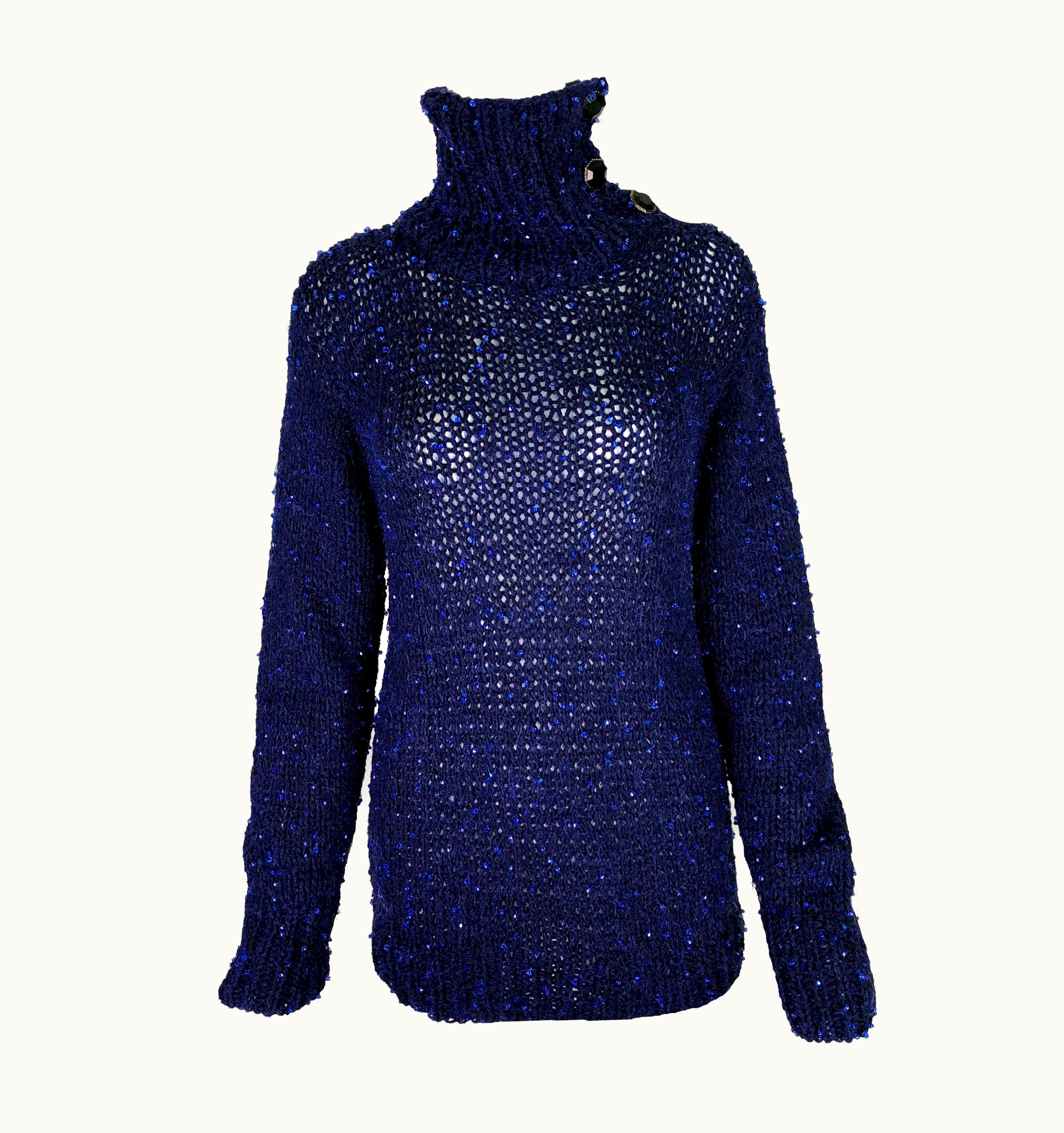 Chanel Chanel Cashmere Rock Crystal Turtleneck Knit Sweater Jumper