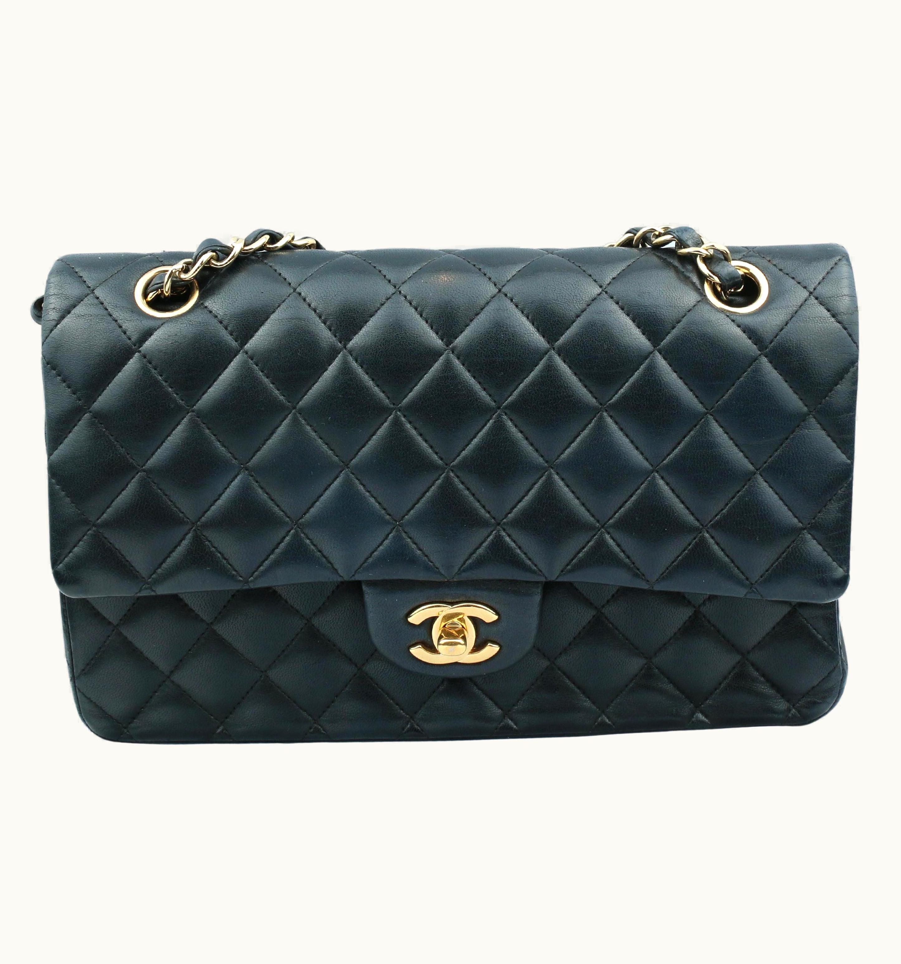 Chanel Chanel Black Quilted Lambskin Medium Classic Double Flap Bag UZ0594206