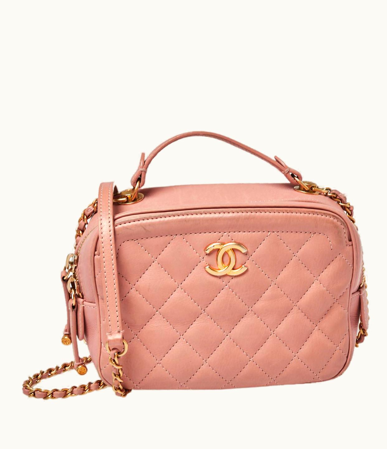 Chanel Chanel Blush Pink Quilted Leather Small Vanity Case Bag