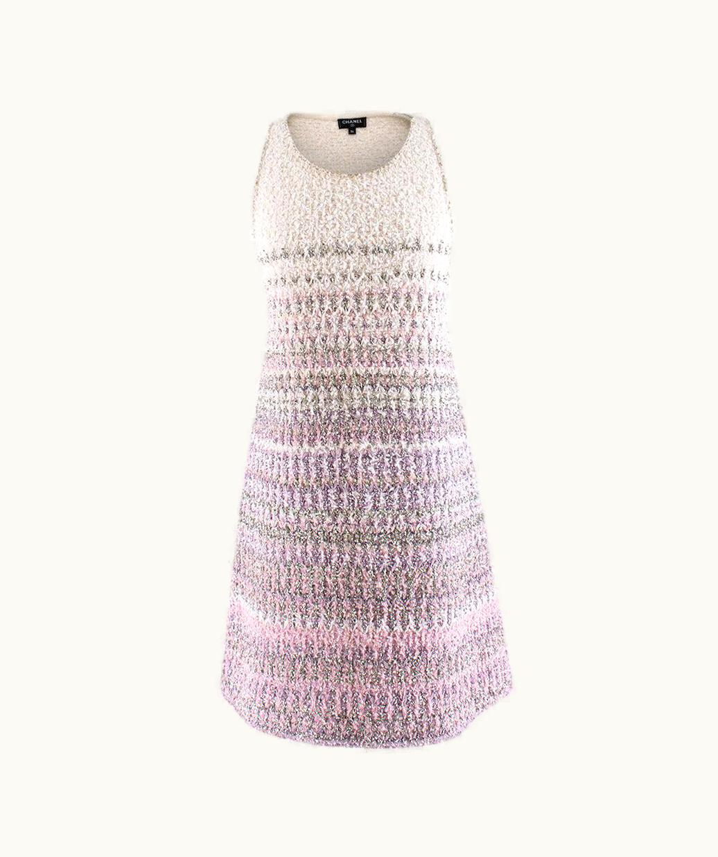 Chanel Chanel Textured Knit Sleeveless Mini Dress - Us
