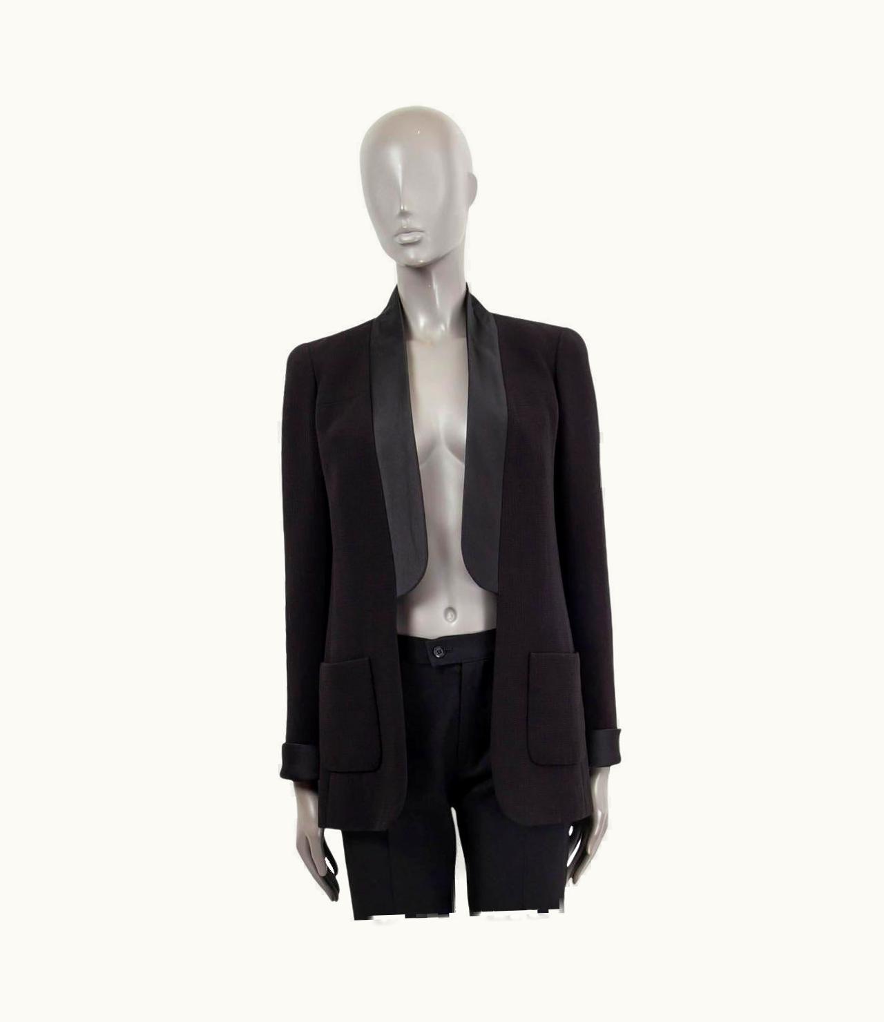 Chanel Chanel Black Wool 2018 18s Open Tuxedo Jacket 34 Xxs