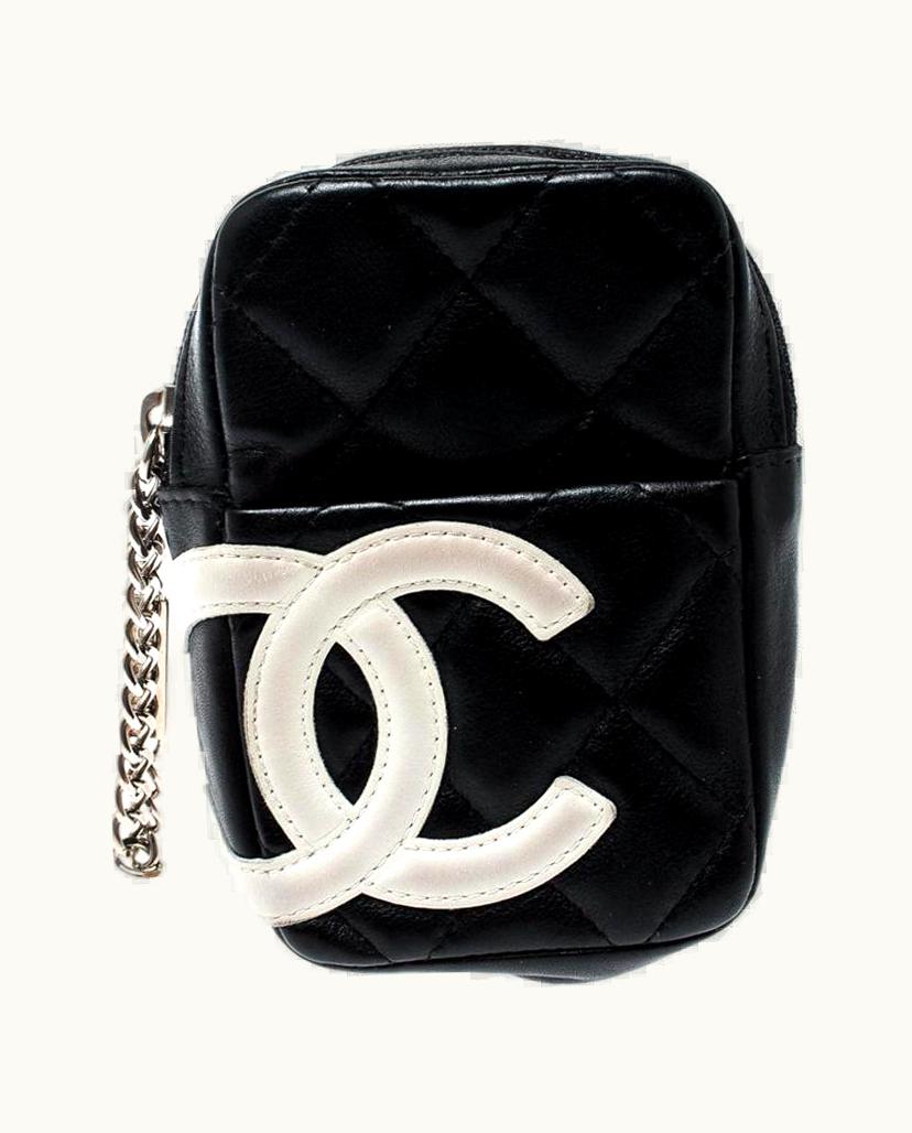 Chanel Chanel Black/White Quilted Leather Cambon Ligne Phone Case
