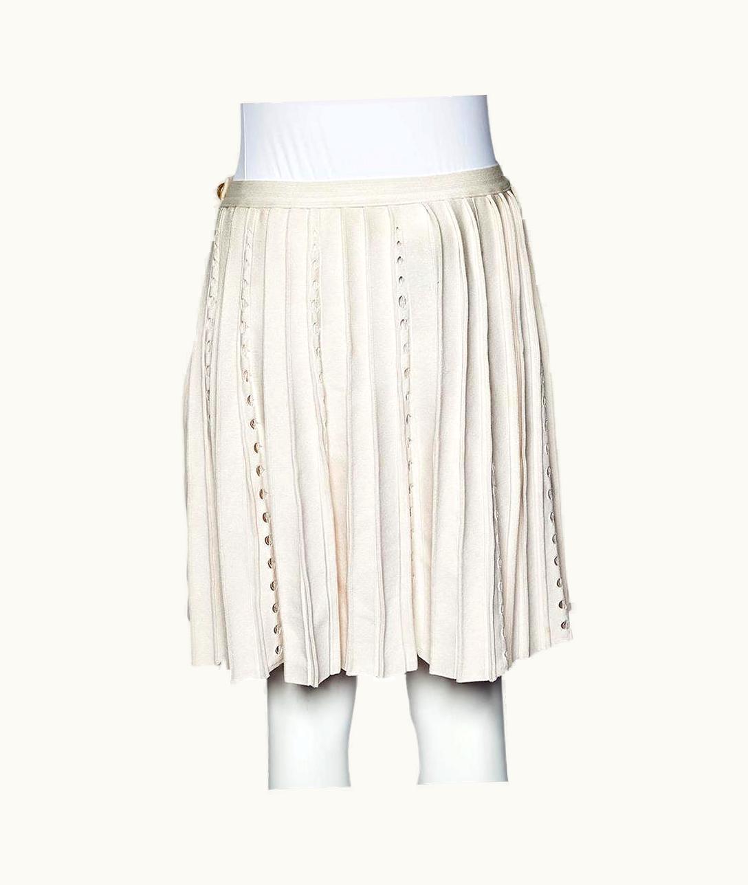 Chanel Chanel Light Pink Perforated Knit Faux Wrap Skirt UZ0594253