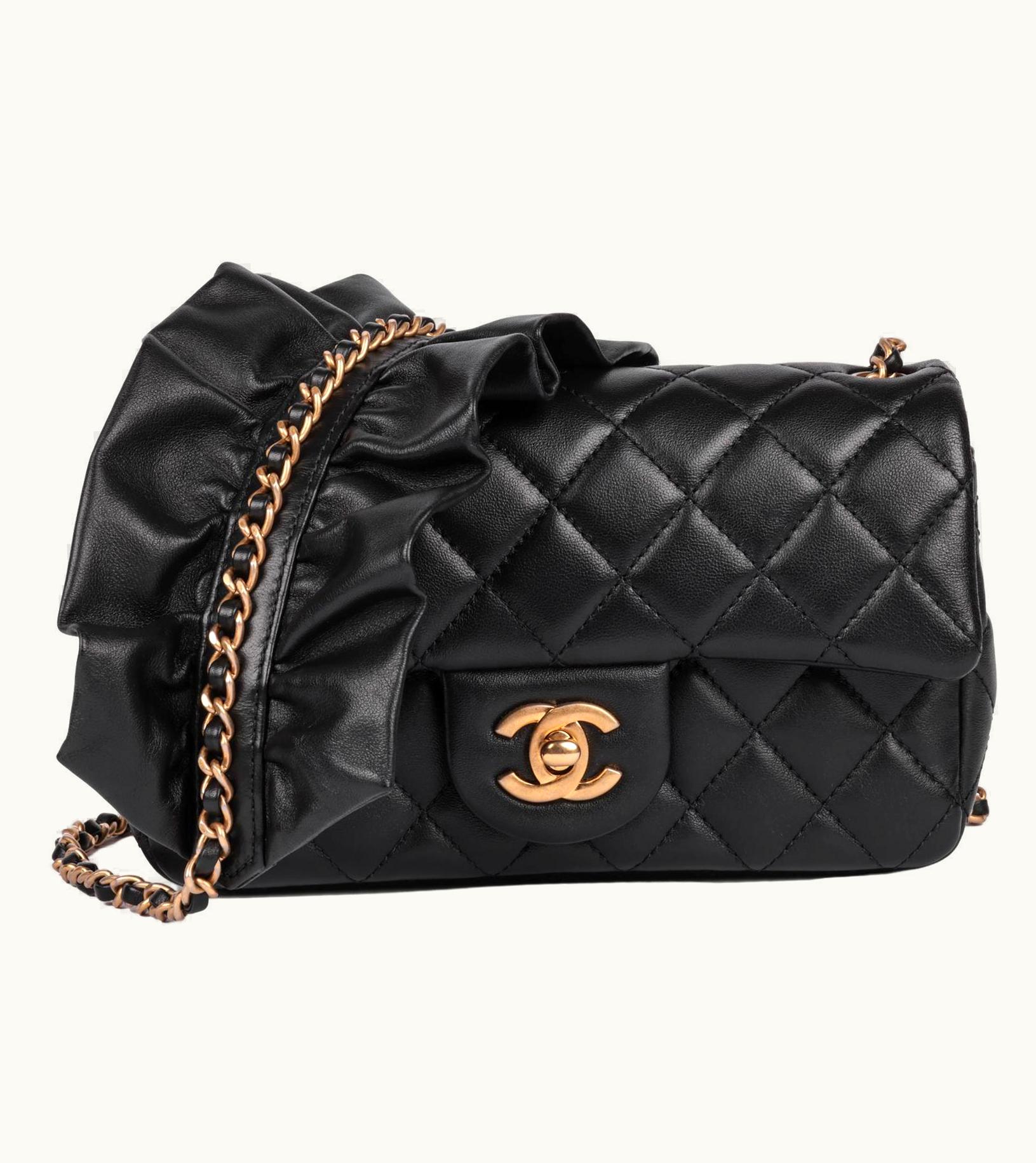 Chanel Chanel Black Quilted Lambskin Romance Rectangular Mini Flap Bag