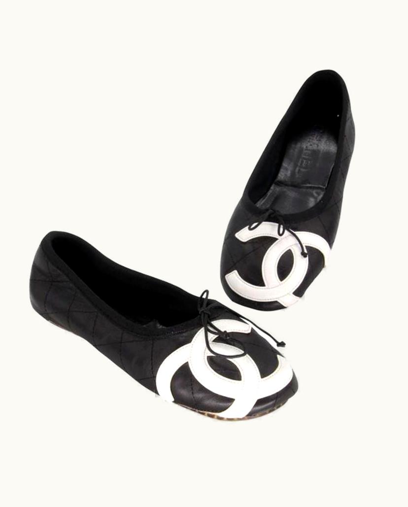 Chanel Chanel Black Noir Swan Lambskin Ballerina Ballet Flats