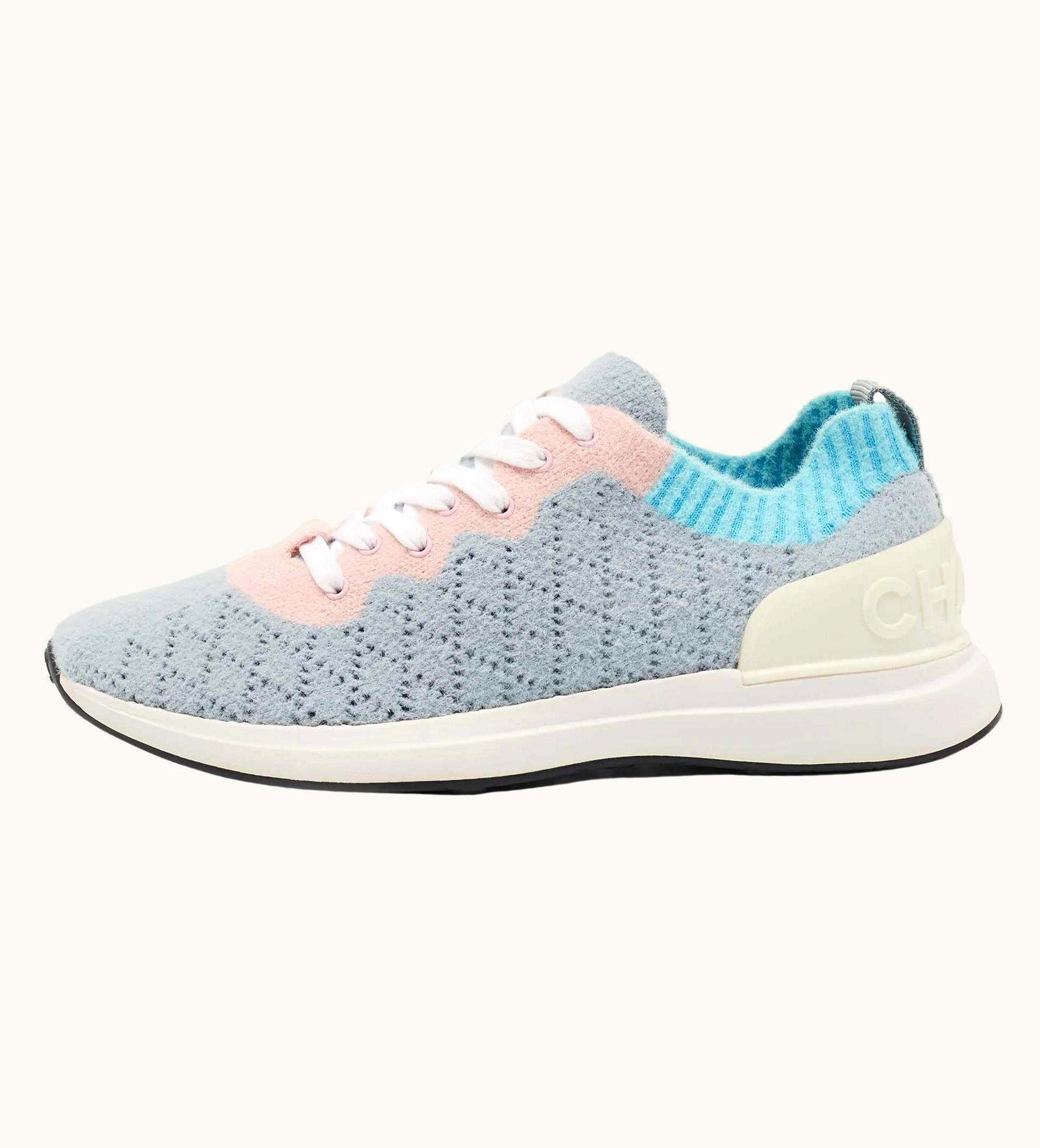 Chanel Chanel Multicolor Quilted Knit Sock Sneakers