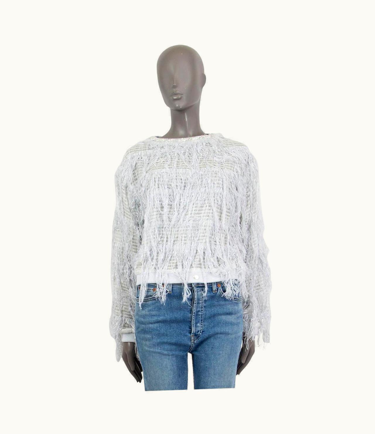 Chanel Chanel Gray Cotton 2018 Fringe Lurex Sweater