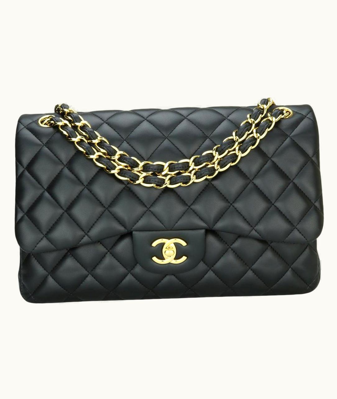 Chanel Chanel Double Flap Jumbo Bag Black Lambskin With Gold Hardware 2014 UZ0594345