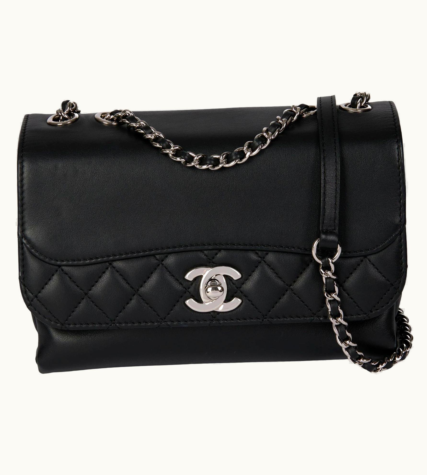 Chanel Chanel Black Quilted Lambskin Reverso Mini Tramezzo Flap Bag