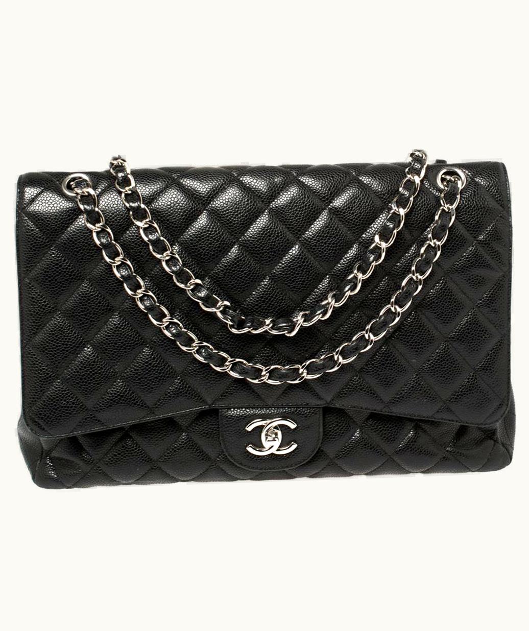 Chanel Chanel Classic Maxi Flap Bag in Black Caviar Leather