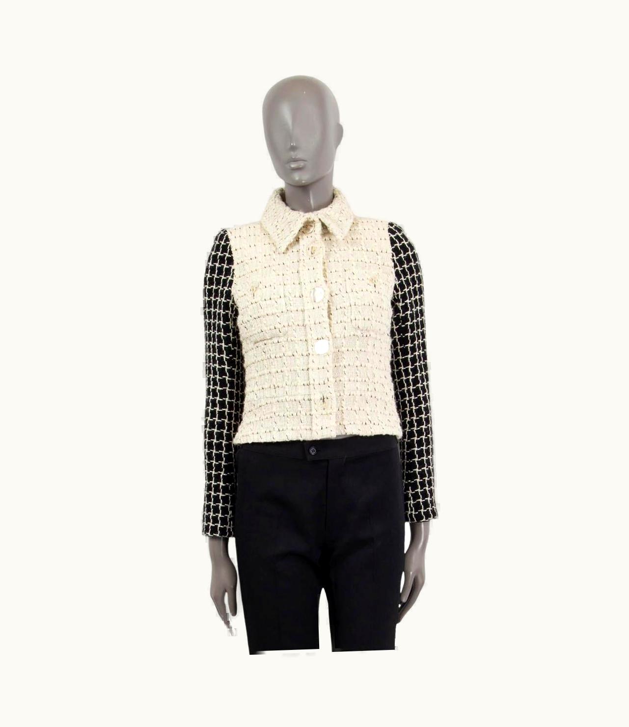 Chanel Chanel Ivory & Black Wool 2017 17a Cosmopolite Tweed Jacket