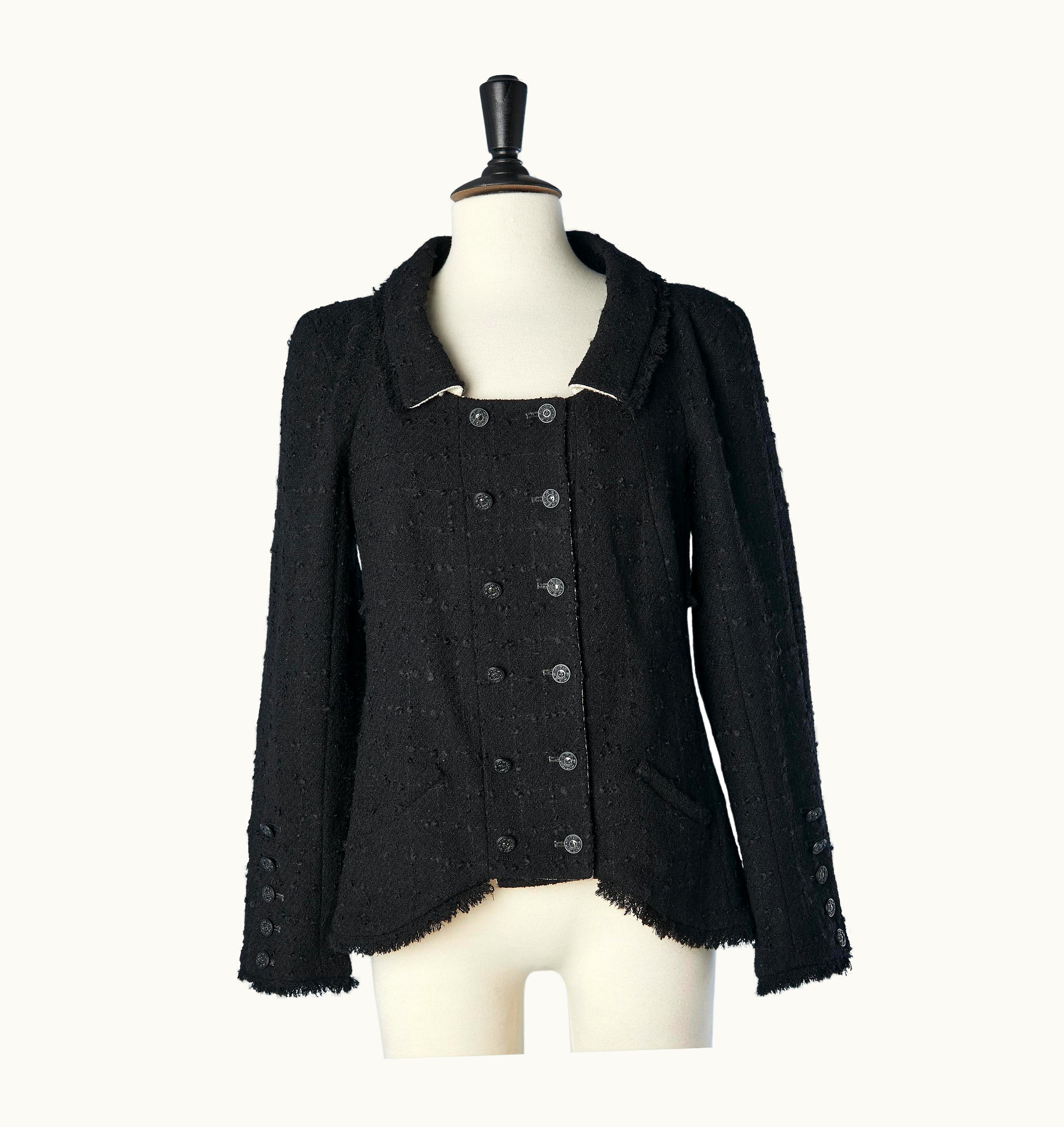 Chanel Black Double-breasted Diner Jacket With Branded Buttons Chanel