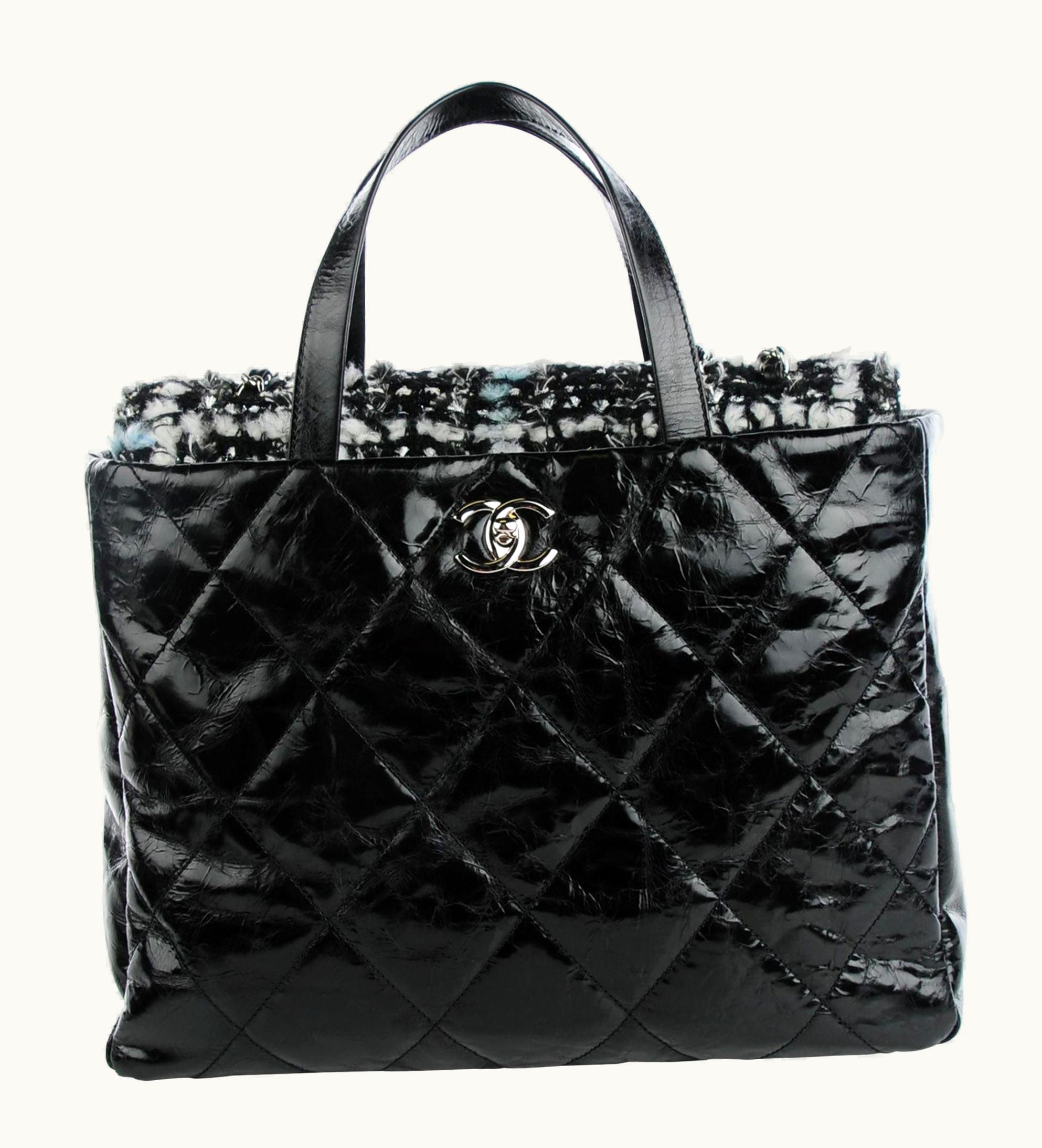 Chanel Chanel Limited Edition Soho Glazed Calfskin Quilted Tweed Flight Travel Tote Bag