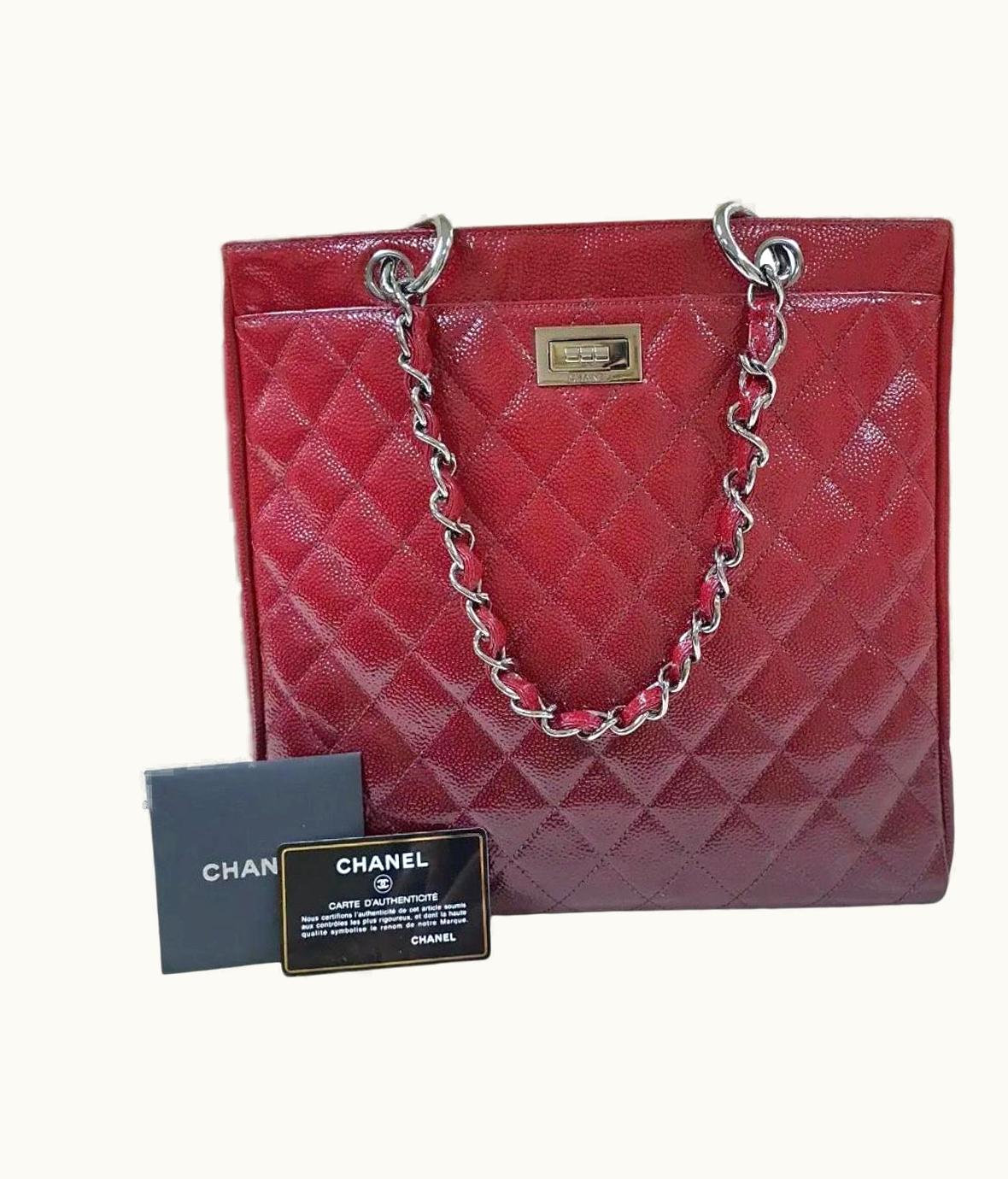 Chanel Chanel Burgundy Ombré Quilted Patent Grained Leather 2.55 Reissue Bag