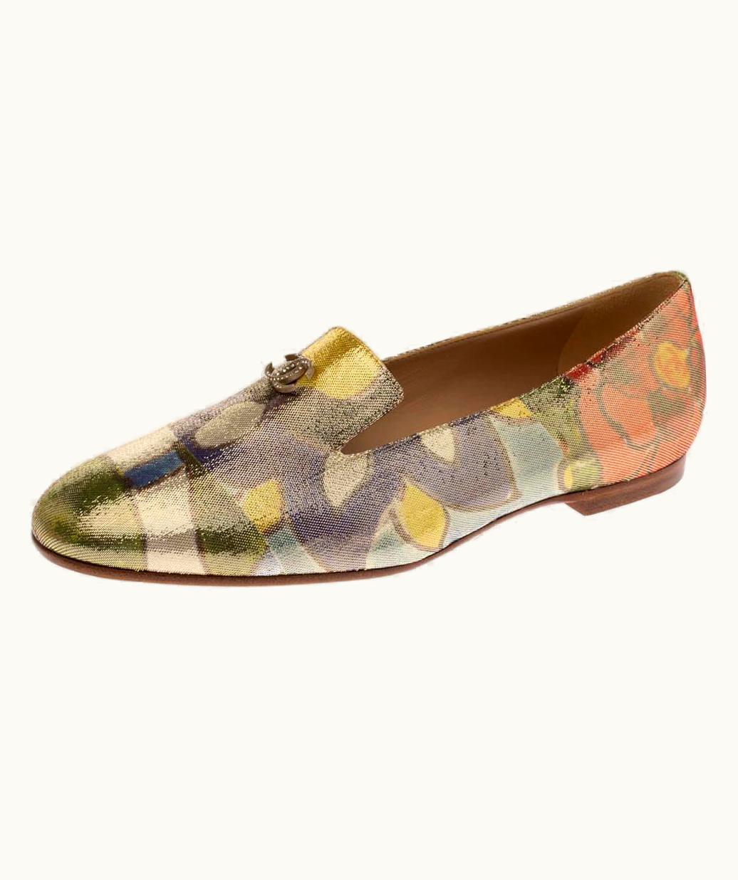 Chanel Chanel Multicolor Lurex Crepe Fabric Paris-Dubai Loafers