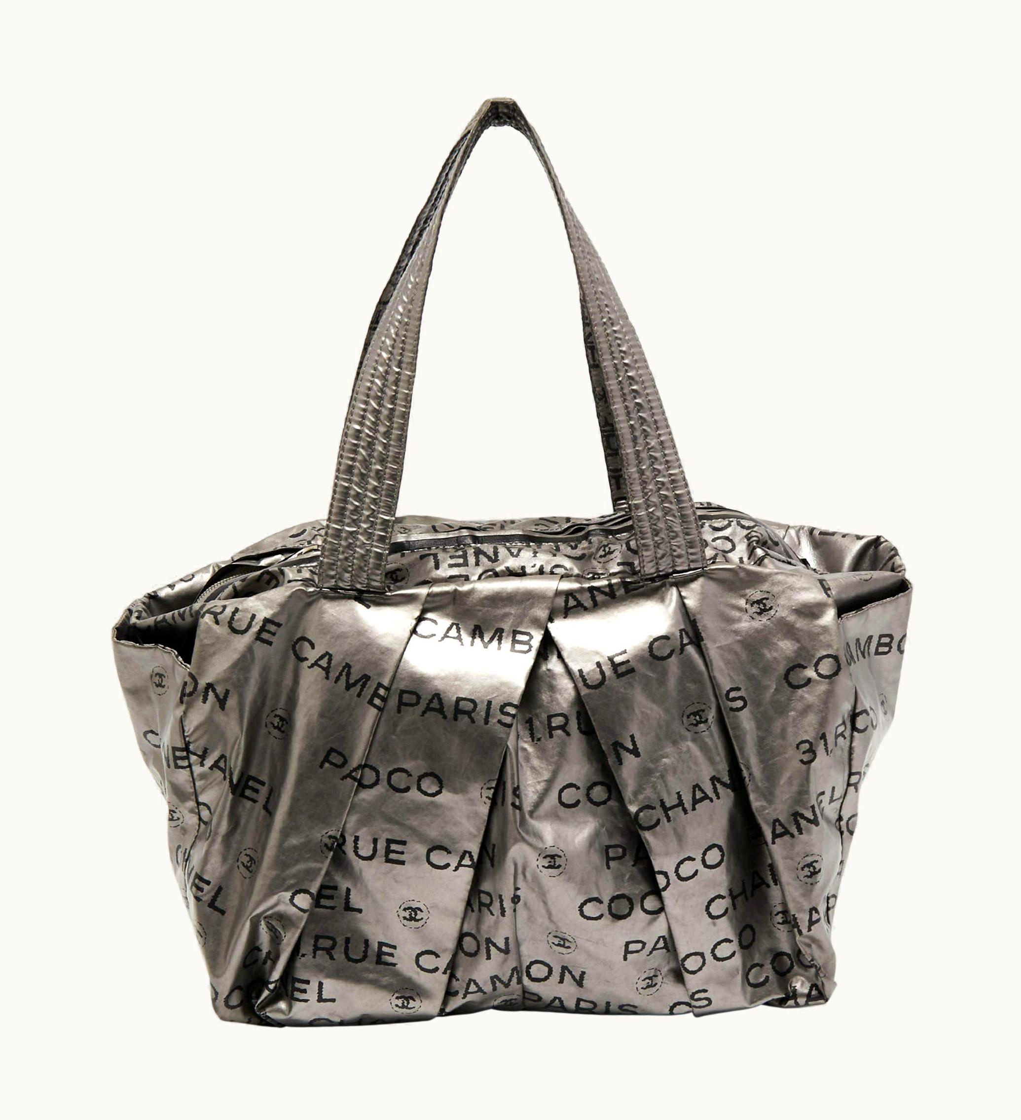 Chanel Chanel Glint Silver Coated Nylon 31 Rue Cambon Shoulder Bag