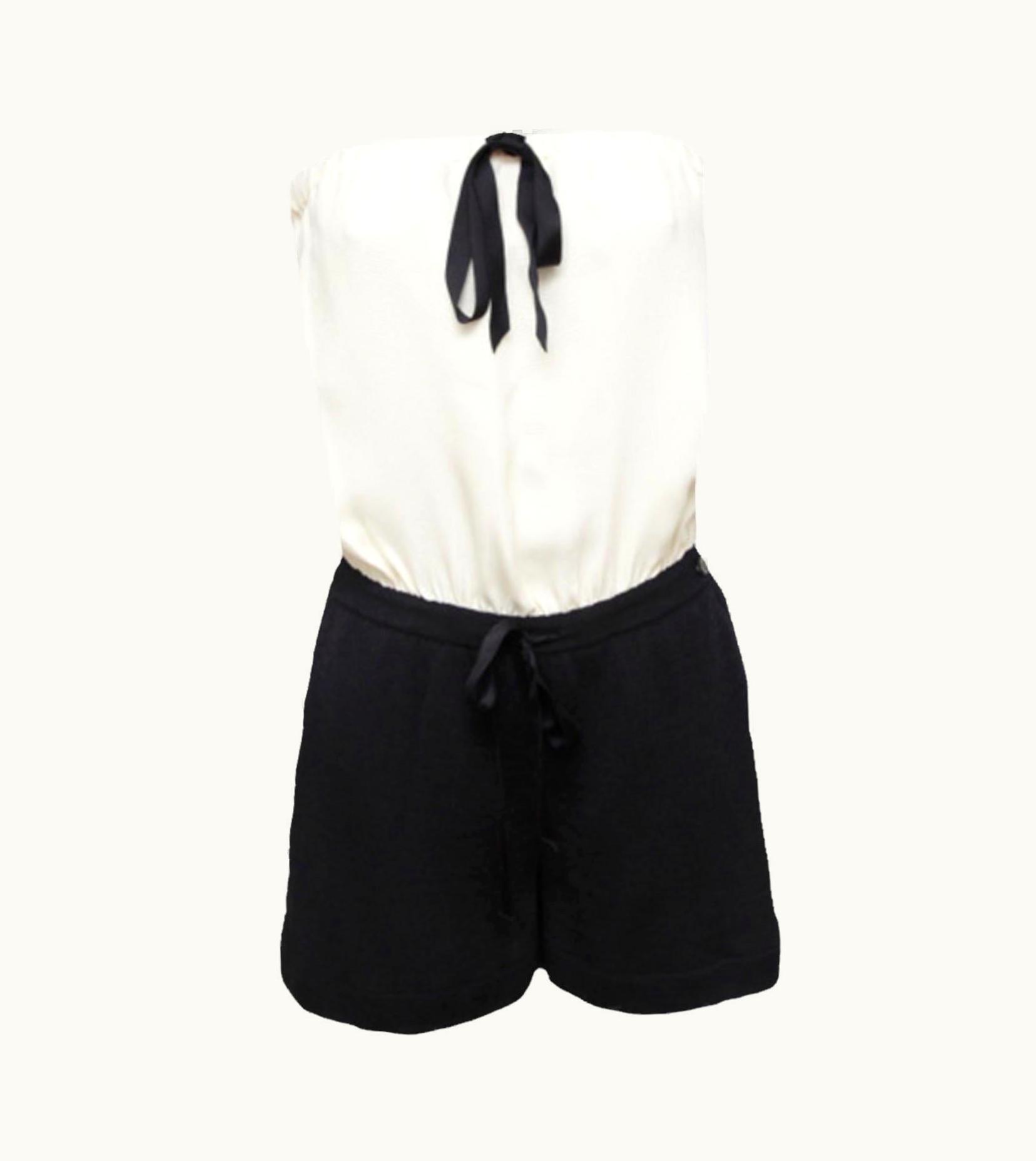 Chanel Chanel Signature Monochrome Cream Black Playsuit Mini Jumpsuit Overall