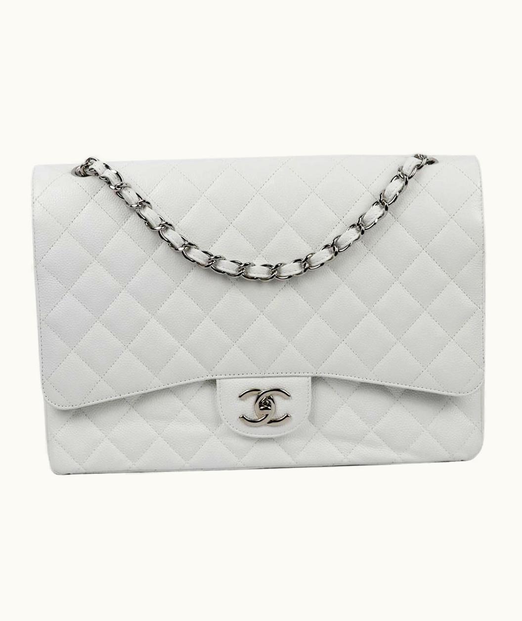 Chanel Chanel 2011 Maxi Classic Quilted Caviar Leather Double Flap Shoulder Bag