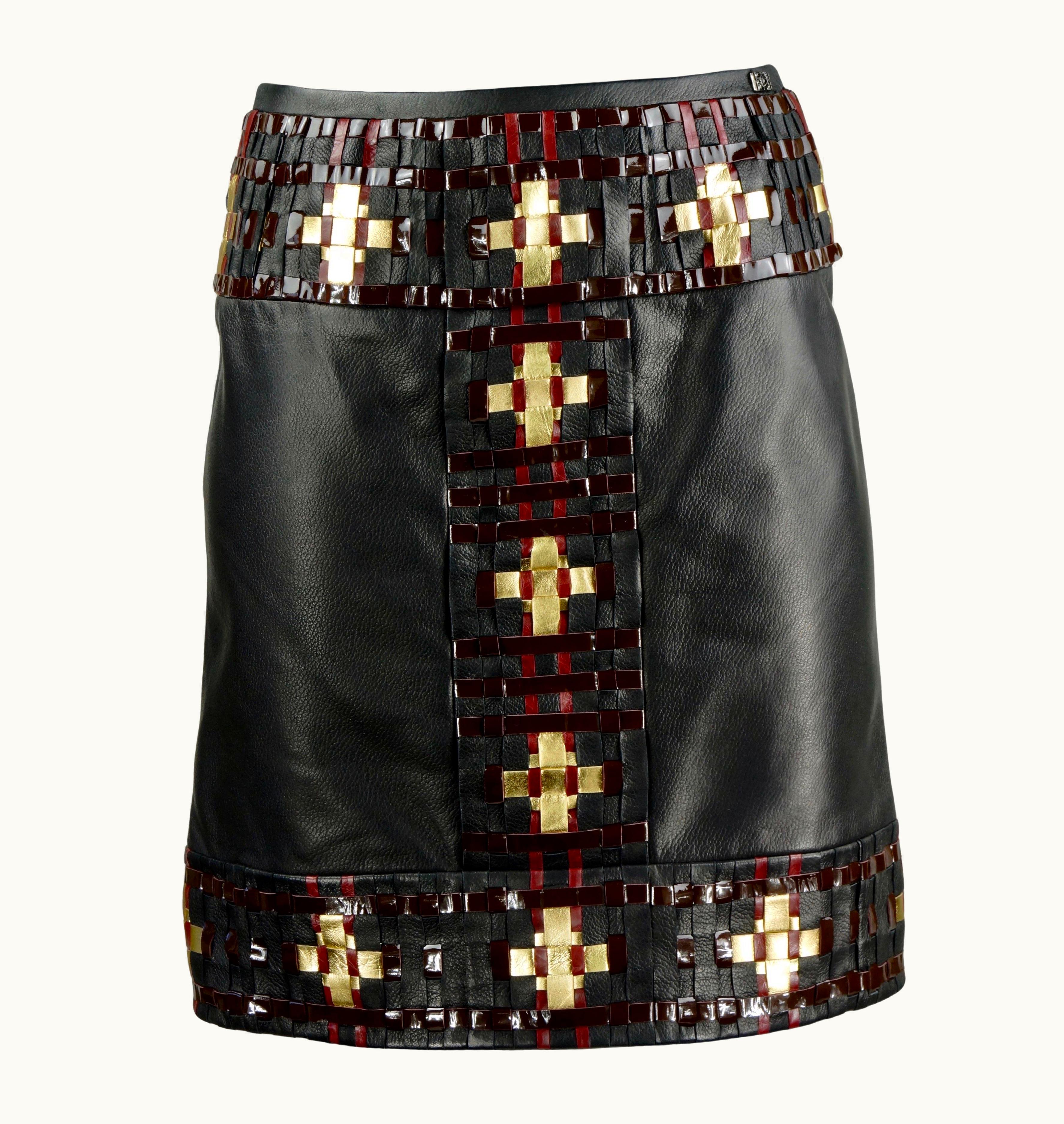 Chanel Chanel Black Leather Skirt Pre Fall 2011 Paris Byzance Fr