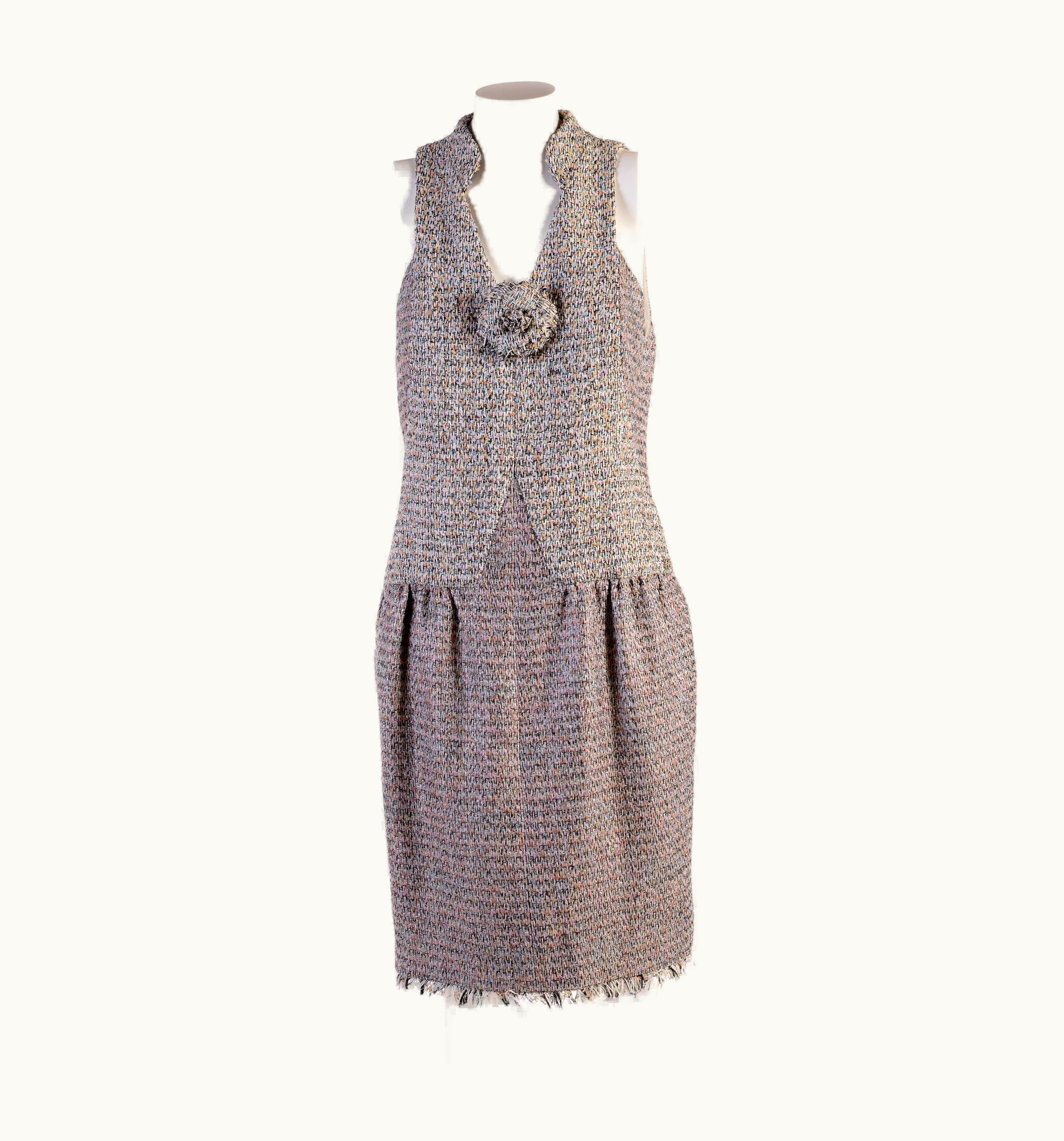 Chanel Chanel Cotton Tweed Dress With Camelia Spring 2011 11p